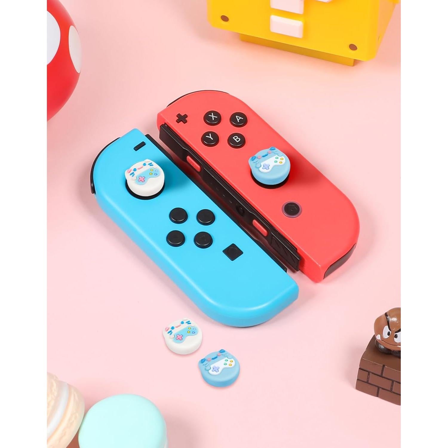 4 Tapas de Pulgar Silicona Gato Lotadilo para Nintendo Switch