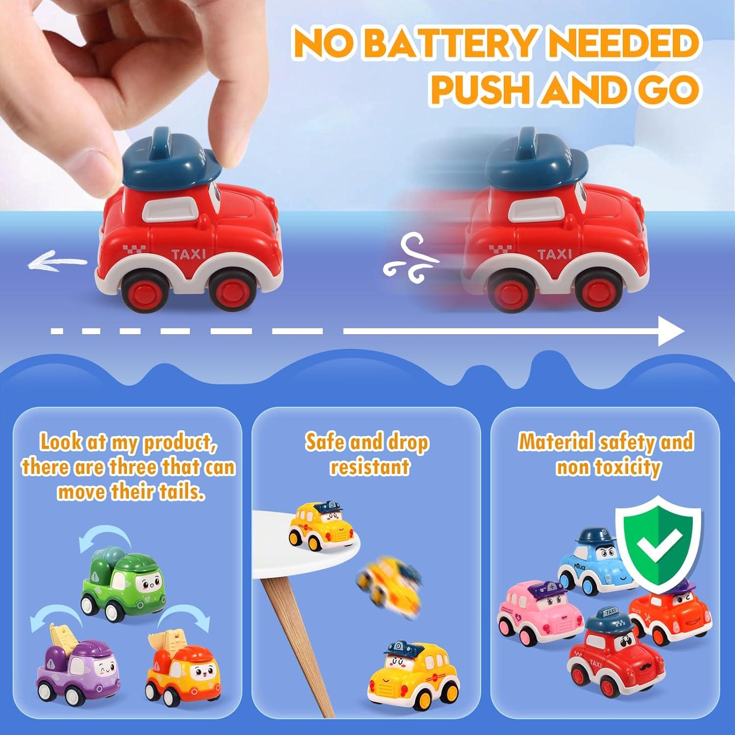 Juego de 12 Coches de Retroceso TGXLAK para Niños 1-3 Años