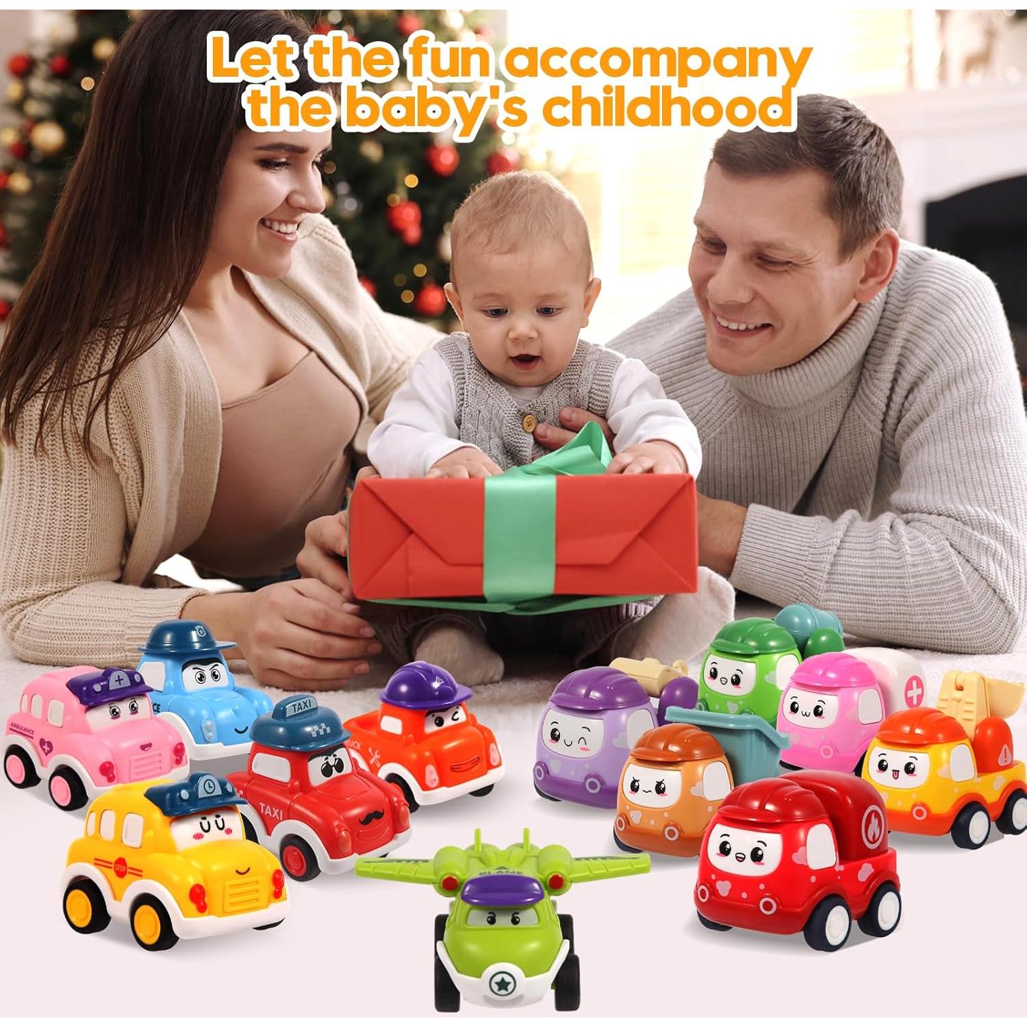 Juego de 12 Coches de Retroceso TGXLAK para Niños 1-3 Años