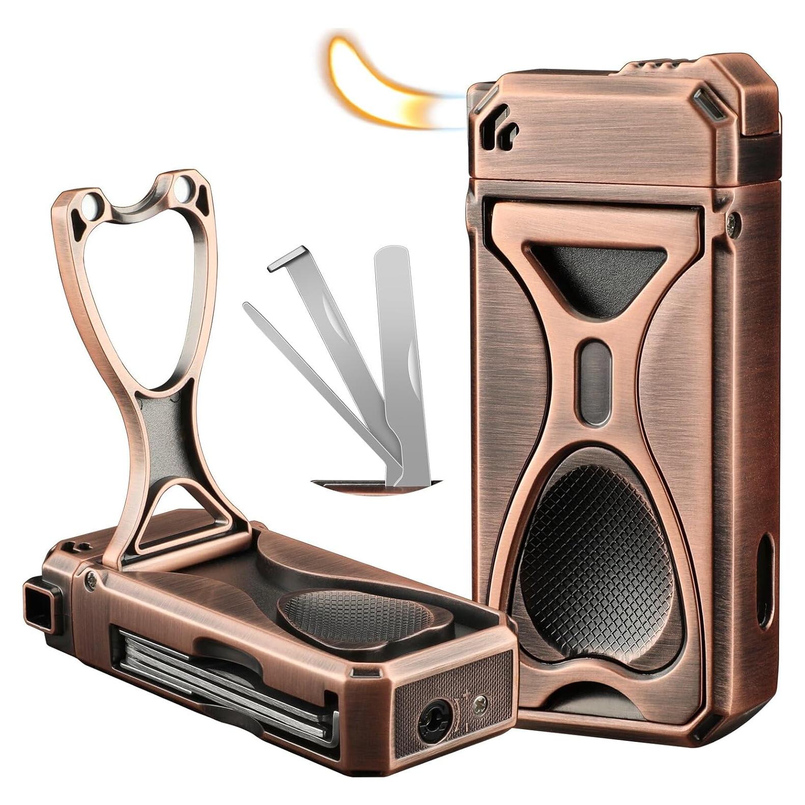 Encendedor de Pipa KEJIAR 4 en 1 Recargable Butano Bronce