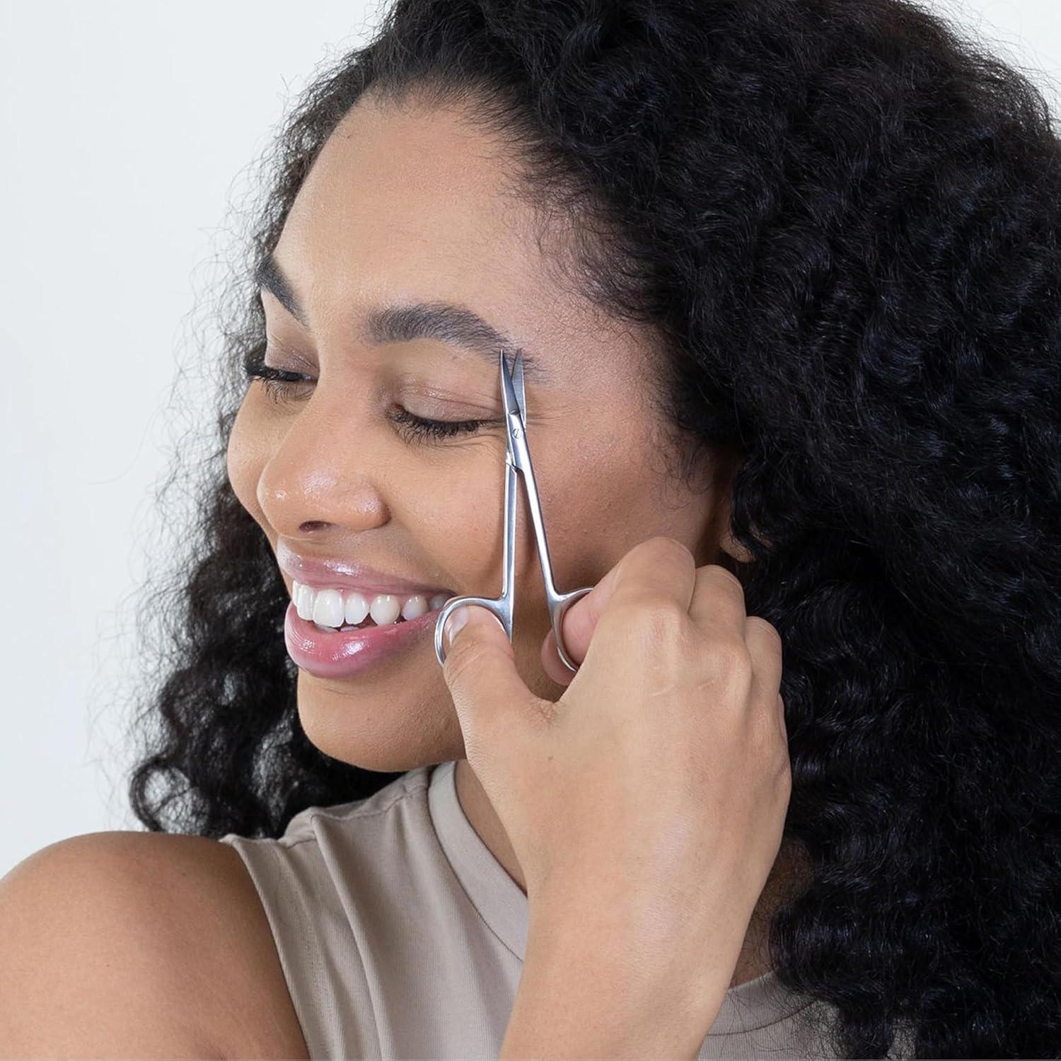 Tijeras Curvadas de Acero Inoxidable NGHIA KM-601 para Vello Facial