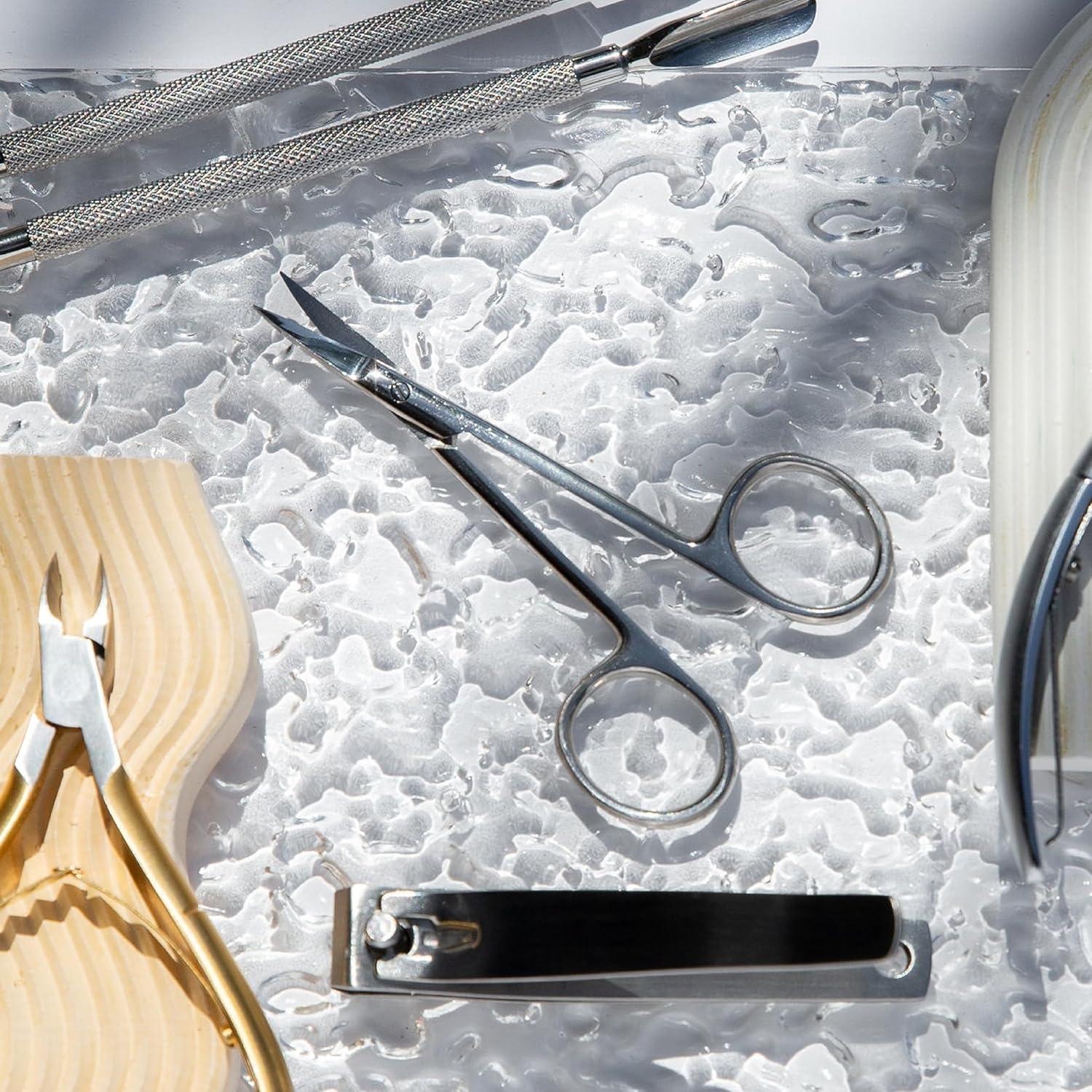 Tijeras Curvadas de Acero Inoxidable NGHIA KM-601 para Vello Facial