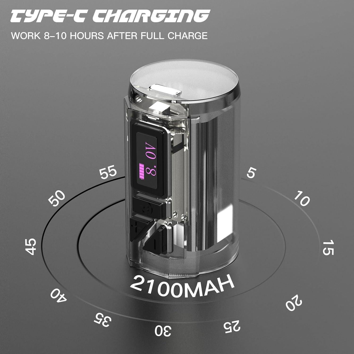 Pistola de Tatuaje Inalámbrica Wormhole Oro 2100mAh LED