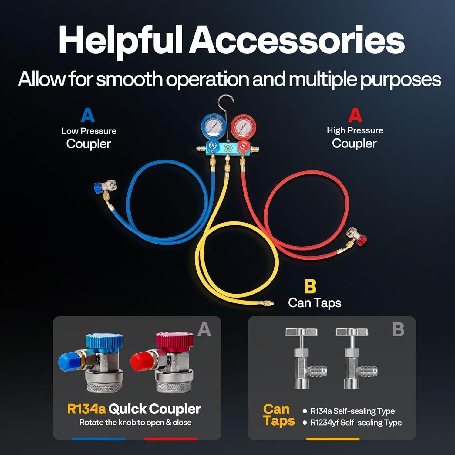 Bomba de Vacío VIVOHOME 1/3HP 4.5CFM y Manómetro A/C