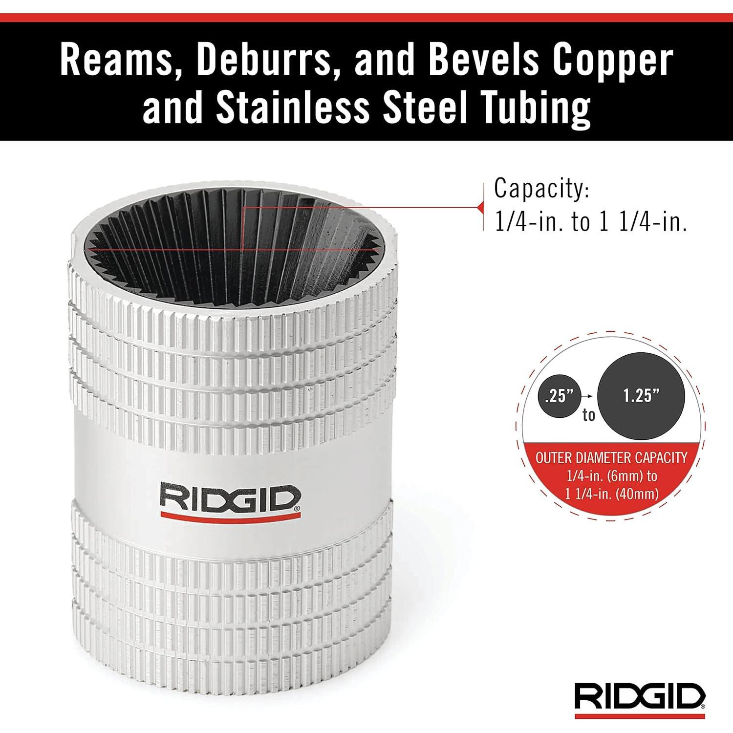 Reamer RIDGID 223S 6.35 a 31.75 mm para Tubos de Cobre y Acero