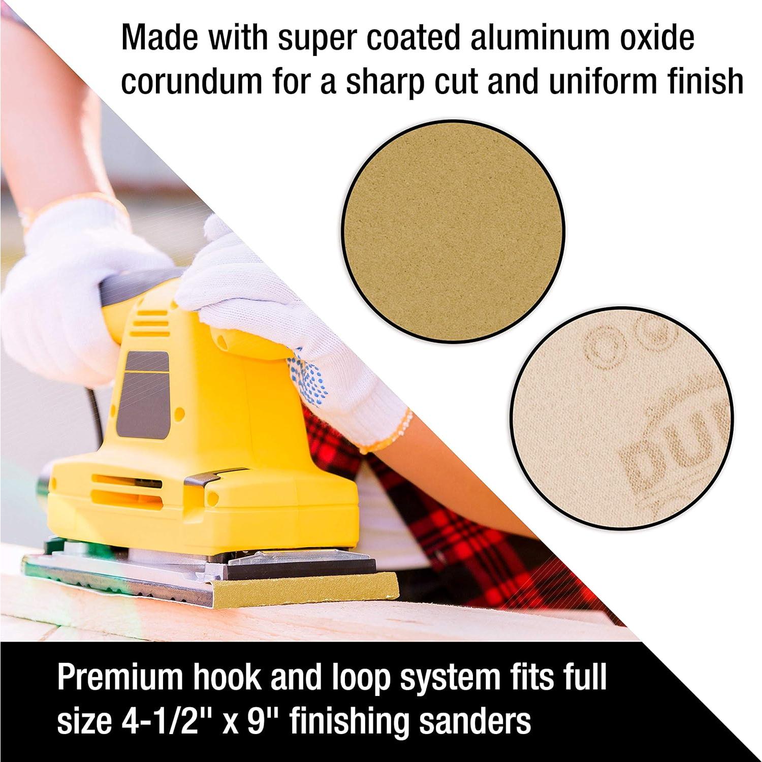 Papel de Lija Dura-Gold Grano 40 Dorado 12 Hojas 11.4x27.9cm