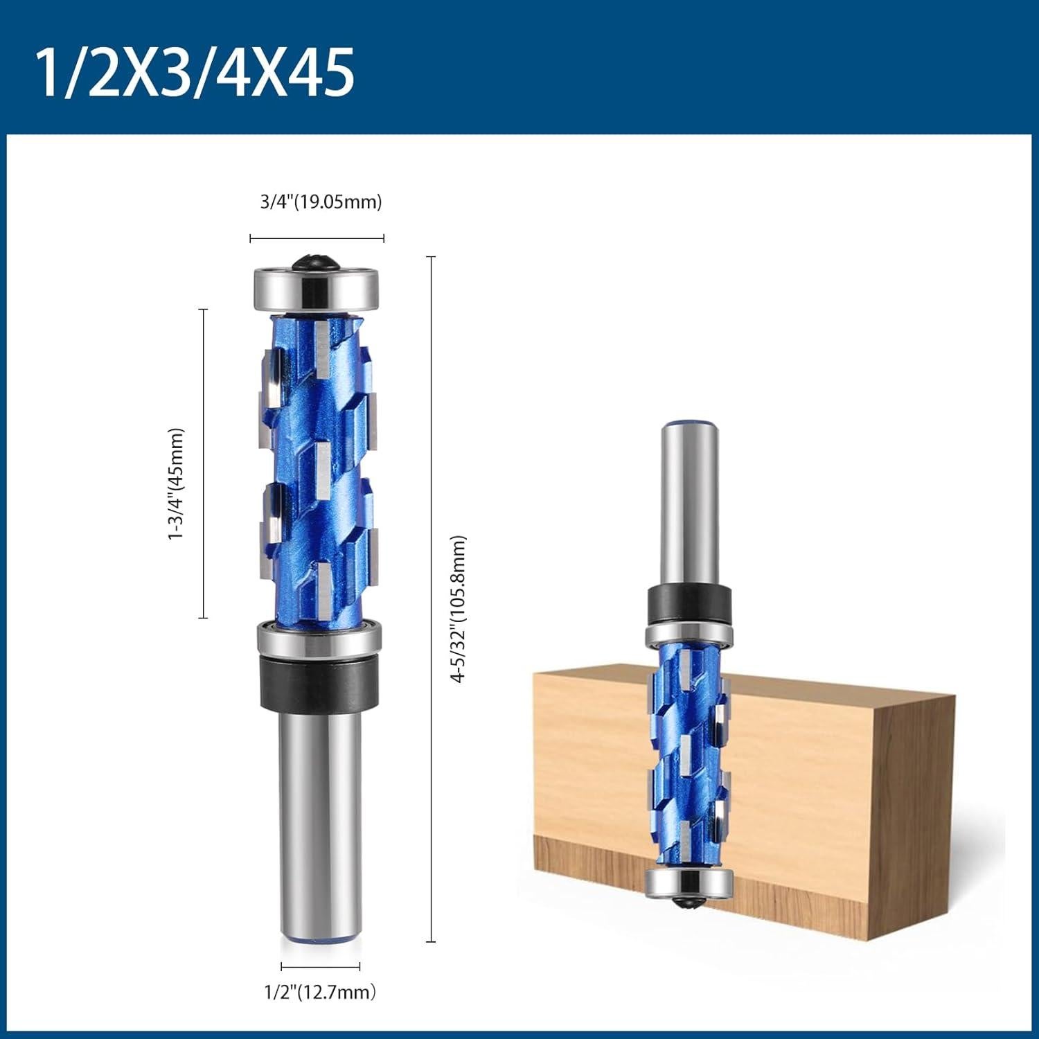 Fresa de Recorte Flush 12 mm Vástago HOZLY 12 Filos 19 mm