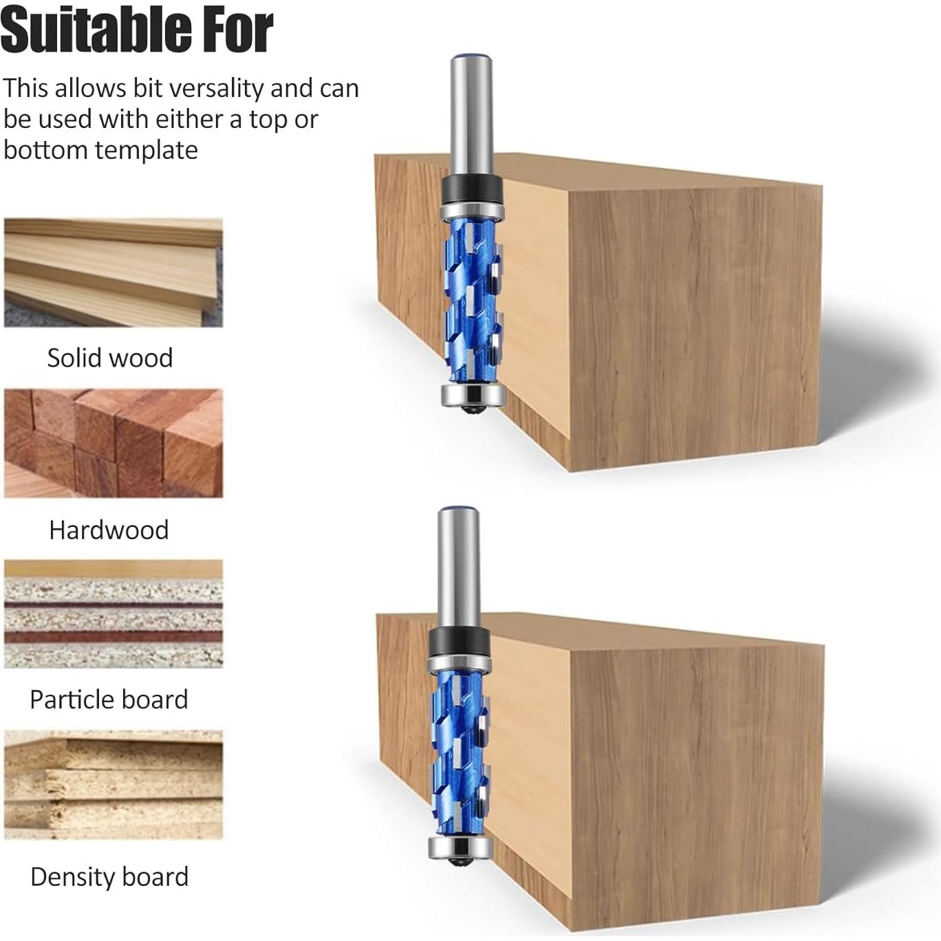 Fresa de Recorte Flush 12 mm Vástago HOZLY 12 Filos 19 mm