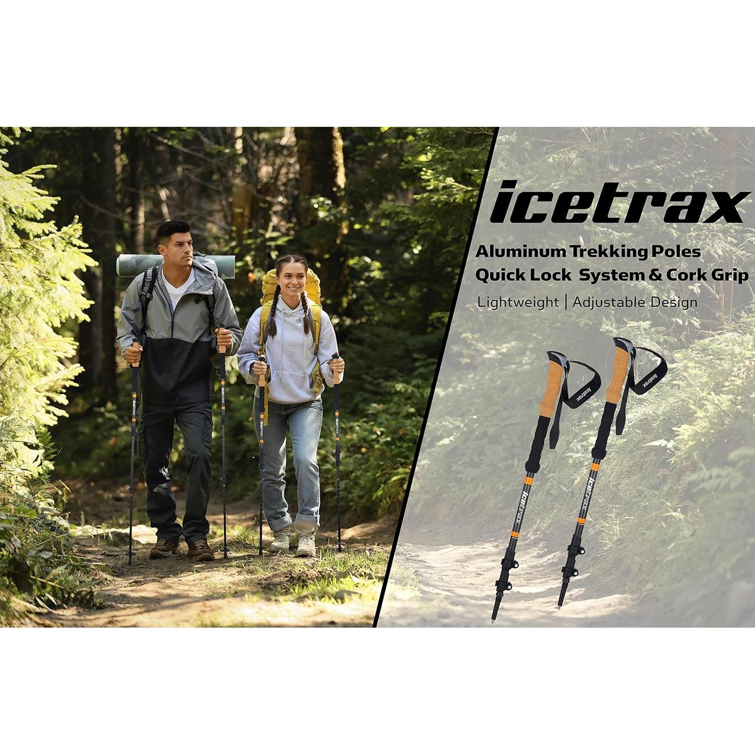 Bastones de Senderismo ICETRAX Ajustables y Plegables