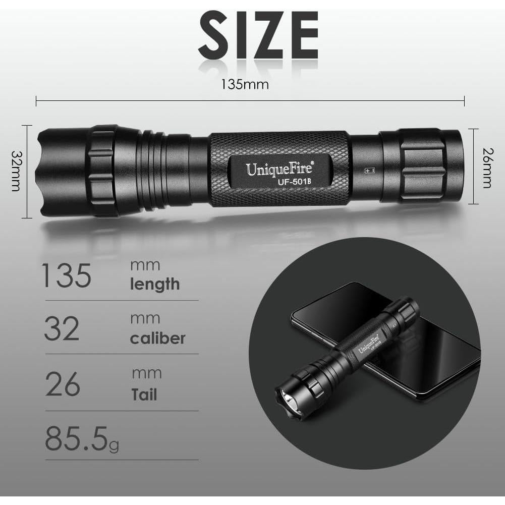 Linterna UV 365nm UniqueFire 501B Mini LED de Bolsillo