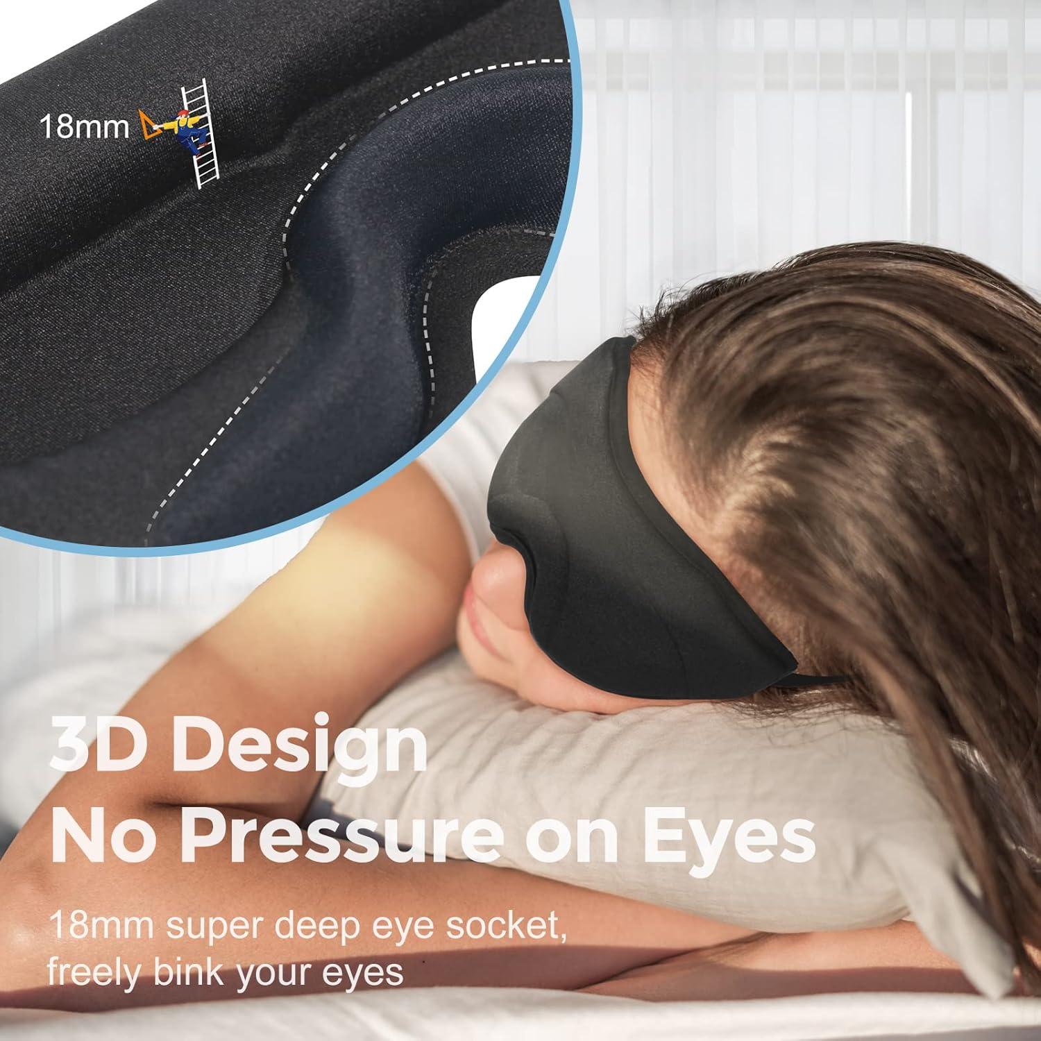 Máscara de Sueño 3D WM para Dormir - Ajustable y Suave