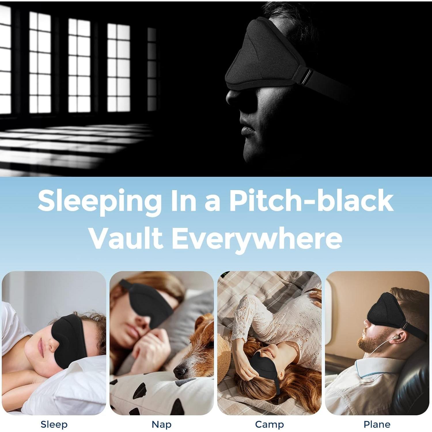 Máscara de Sueño 3D WM para Dormir - Ajustable y Suave