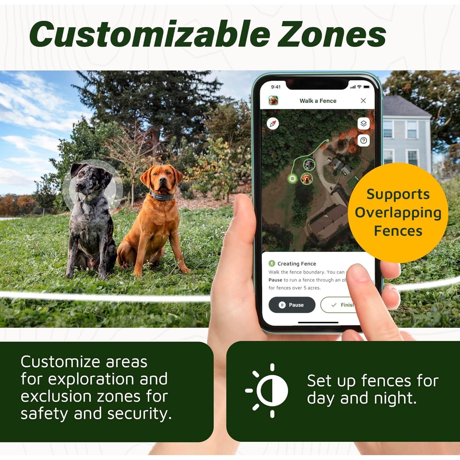 Collar GPS SpotOn para Perros Grande, Impermeable y Preciso