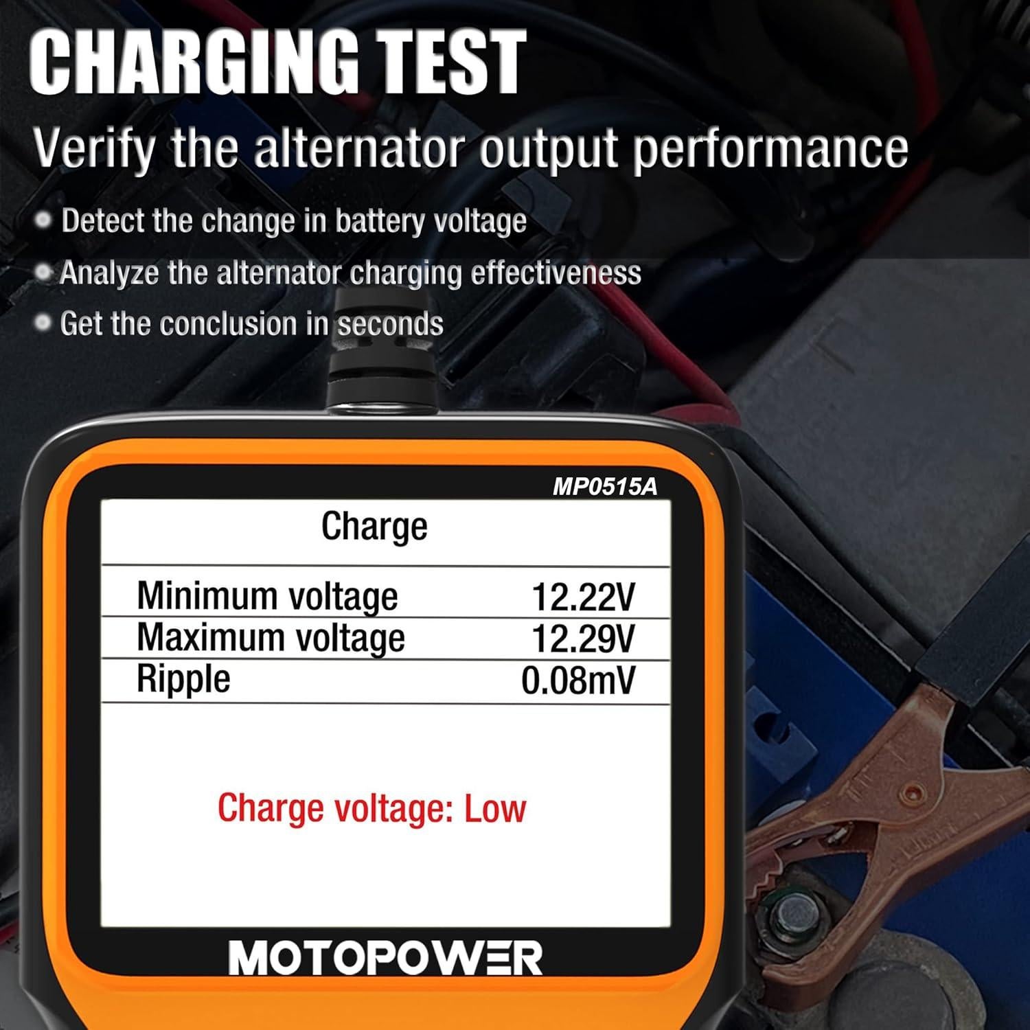 Probador de Batería MOTOPOWER MP0515A 12V con Pantalla LCD