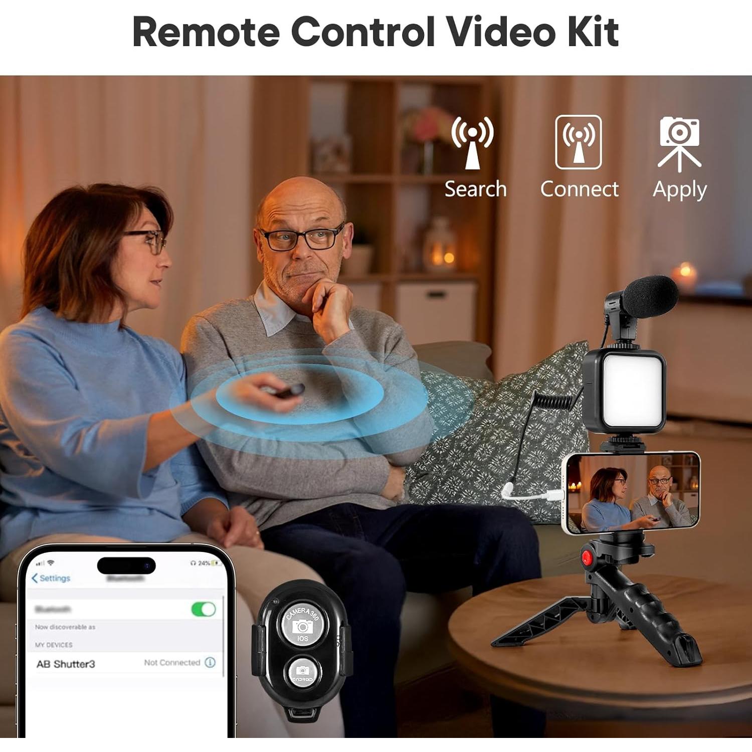 Kit de Vlogging Kalofaye MG20 con Luz LED y Micrófono