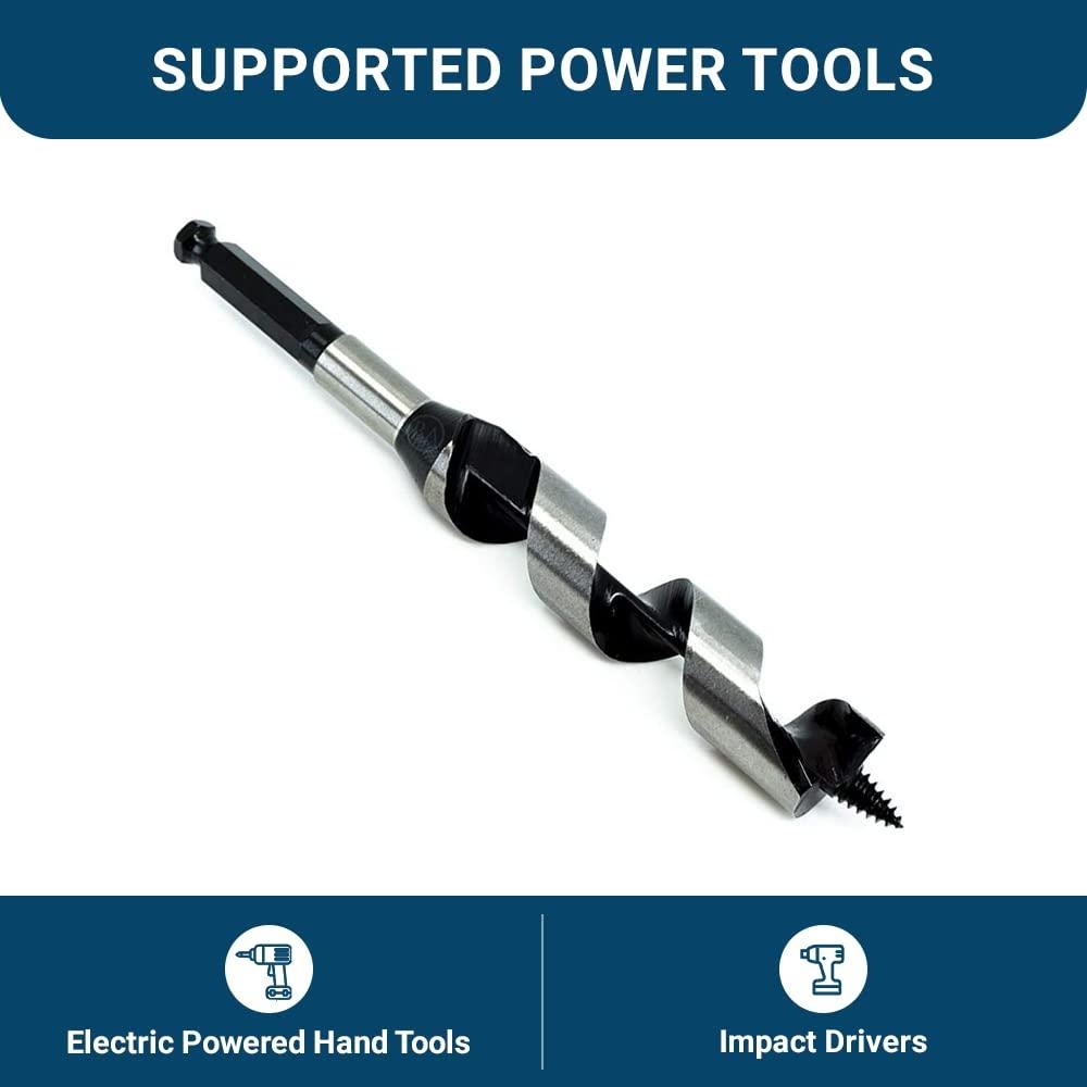 Broca de Auger 25 mm Benchmark Abrasives para Madera Dura y Blanda
