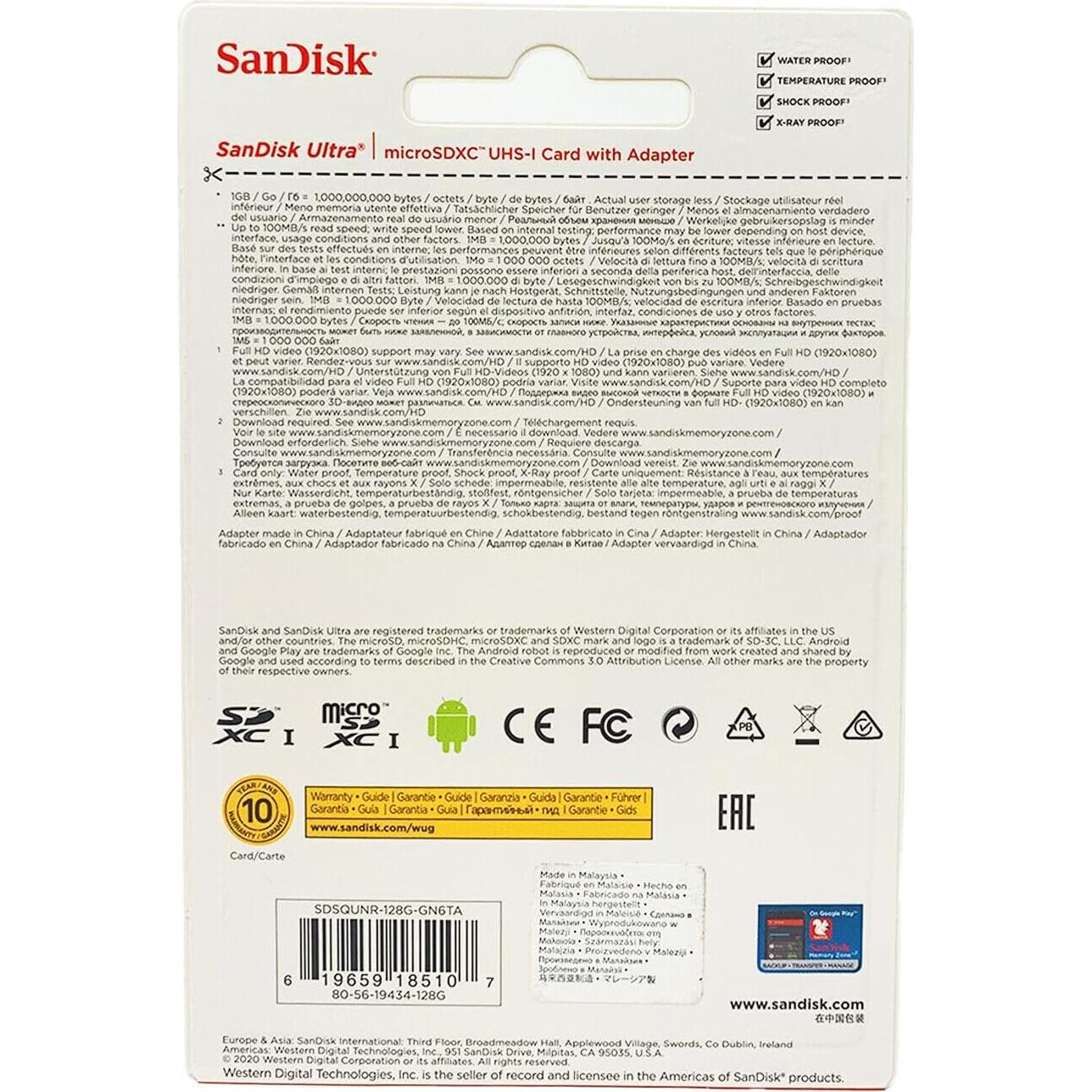 Tarjeta de Memoria microSD SanDisk 128GB para Tablet Fire