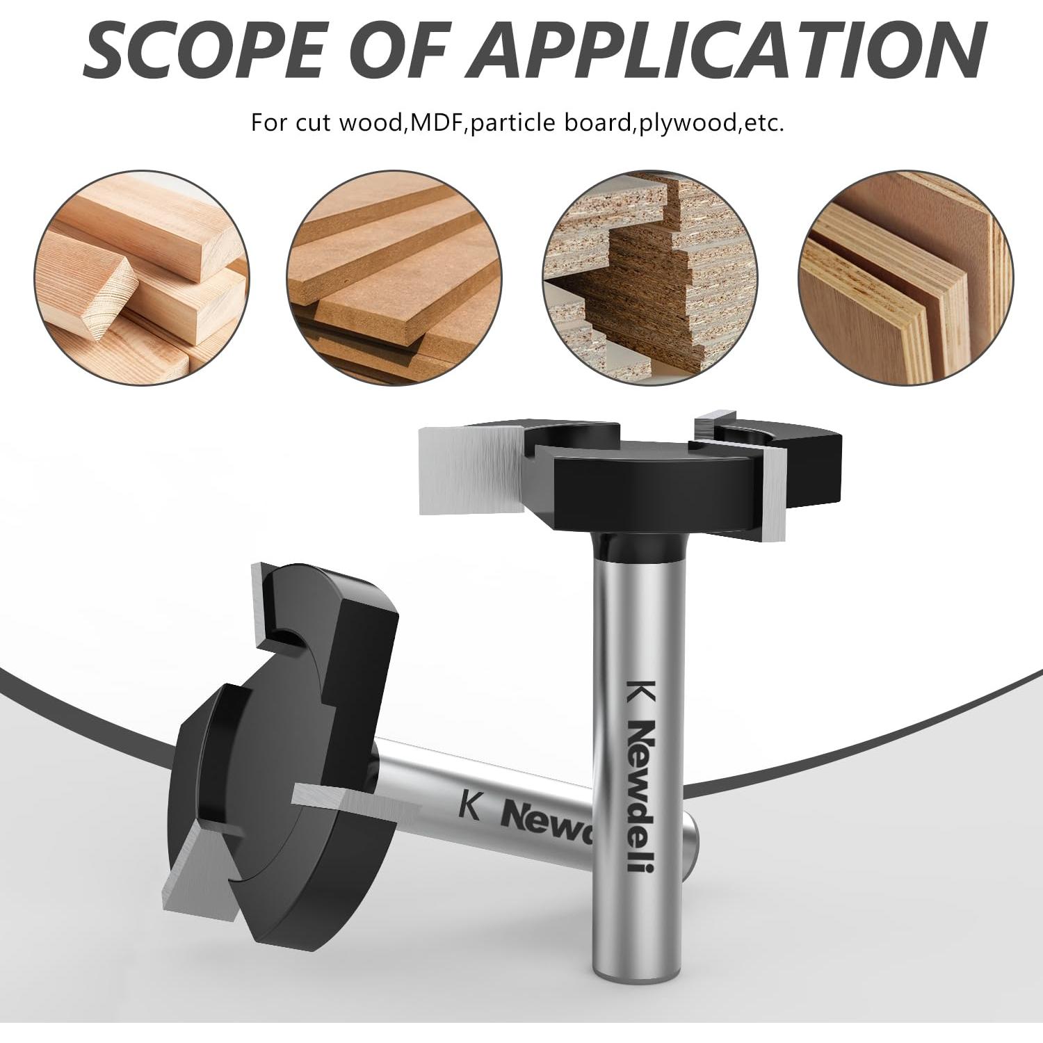 Fresa de Superficie CNC Newdeli 1" Diámetro 3 Alas 1/4" Vástago