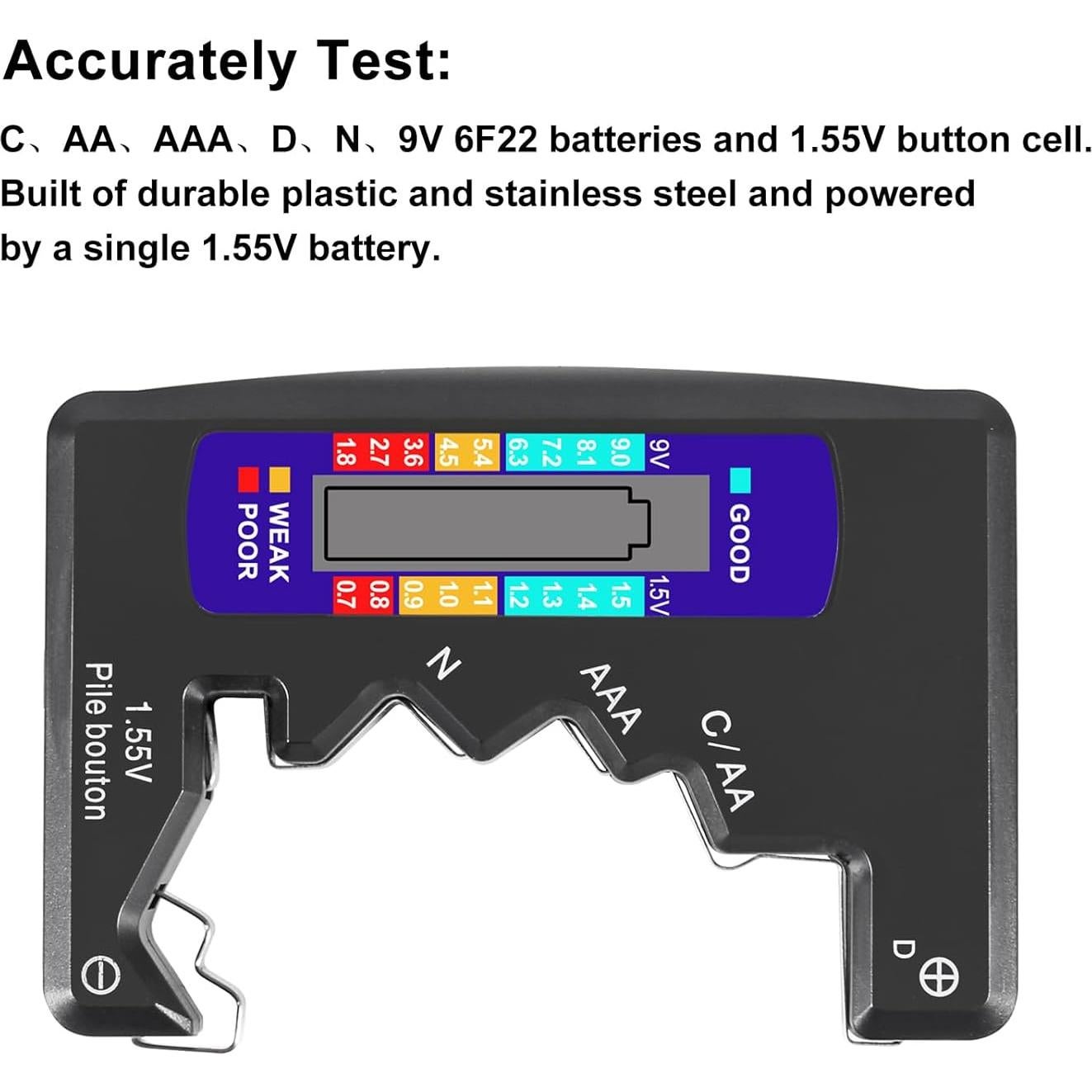 2PACK Probador de Baterías UMLIFE BT-886 1.5V y 9V