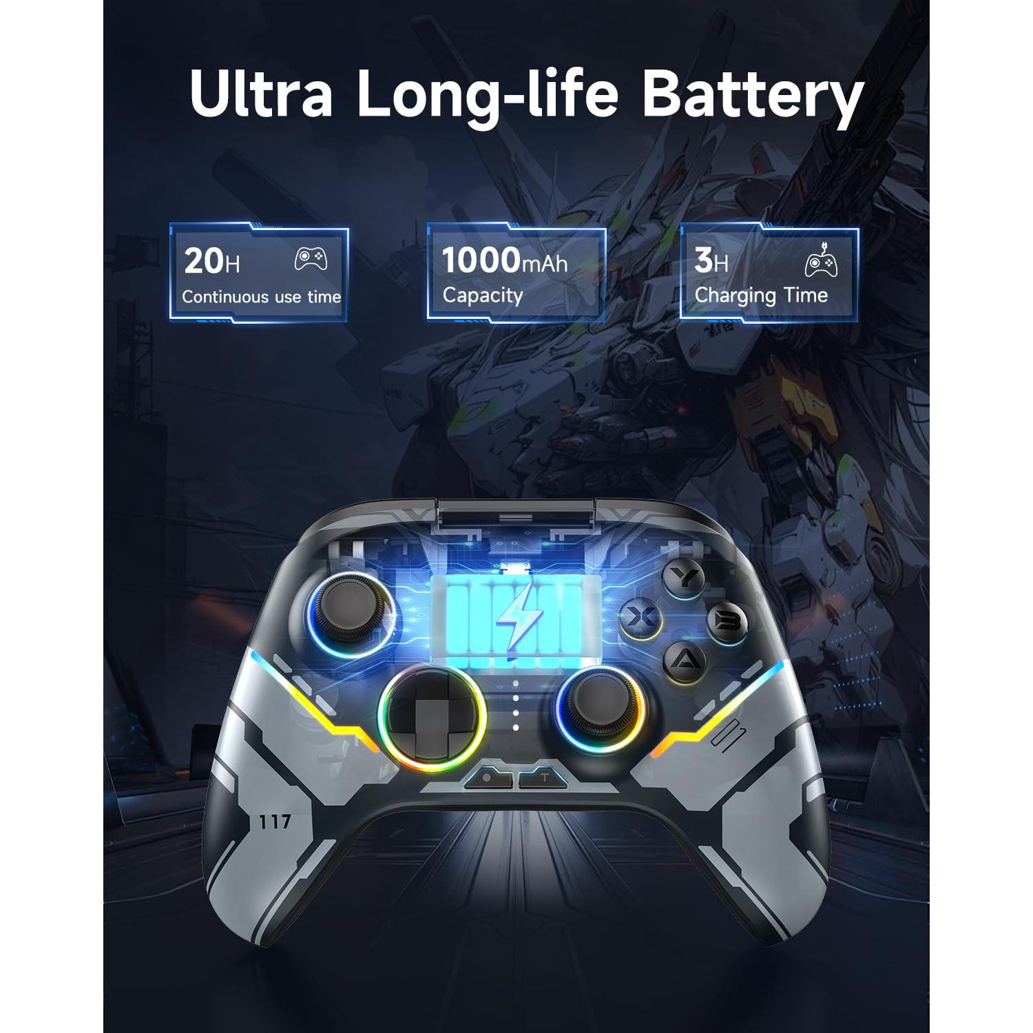 Controlador Bluetooth EasySMX X15 - Inalámbrico RGB para PC y Switch