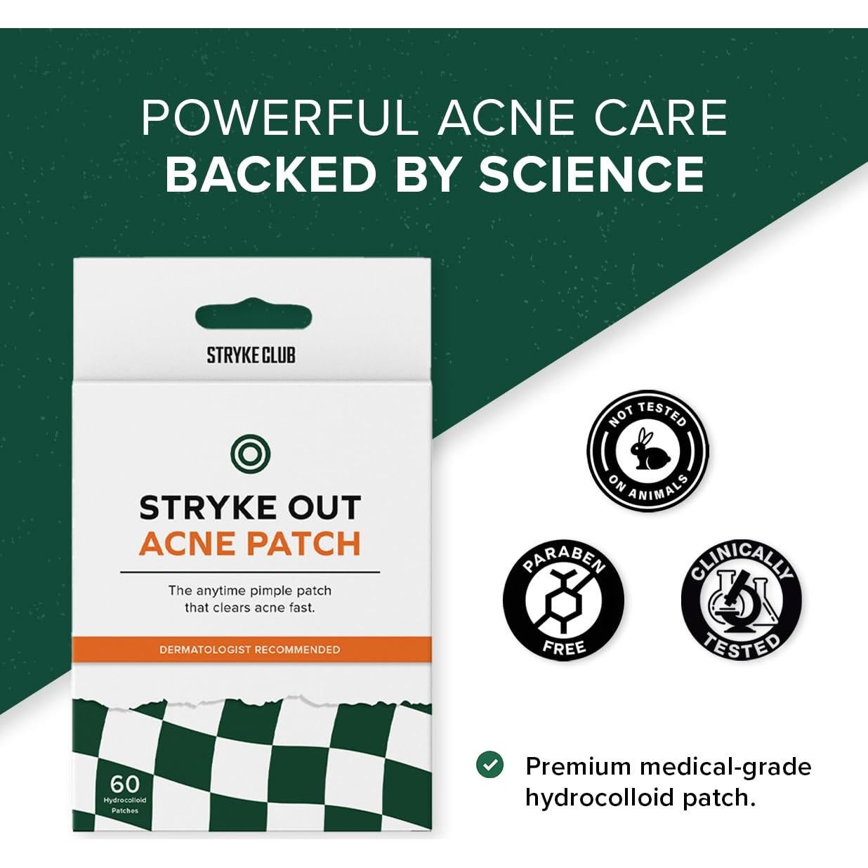 Parche Hidrocoloide para Acné Stryke Club - 60 Unidades