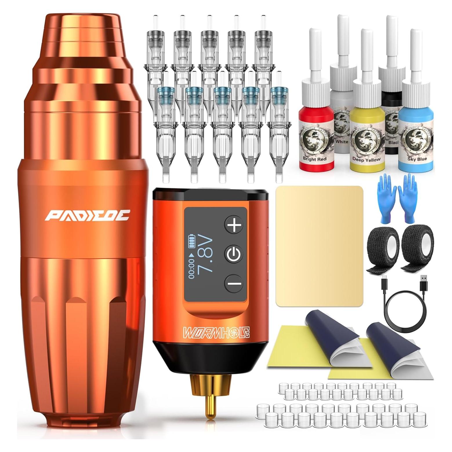 Kit de Tatuaje Inalámbrico Padieoe con Batería 1500mAh