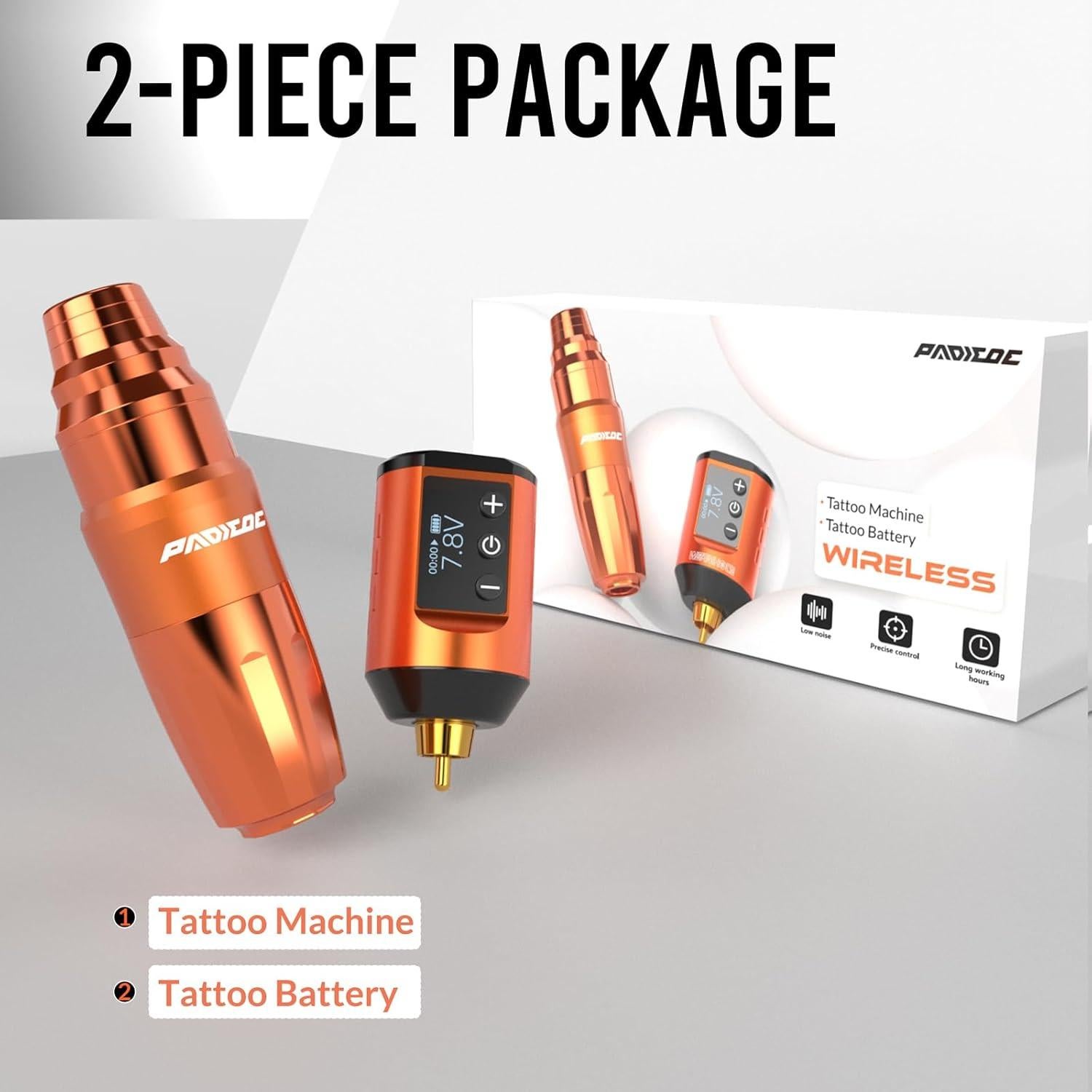 Kit de Tatuaje Inalámbrico Padieoe con Batería 1500mAh