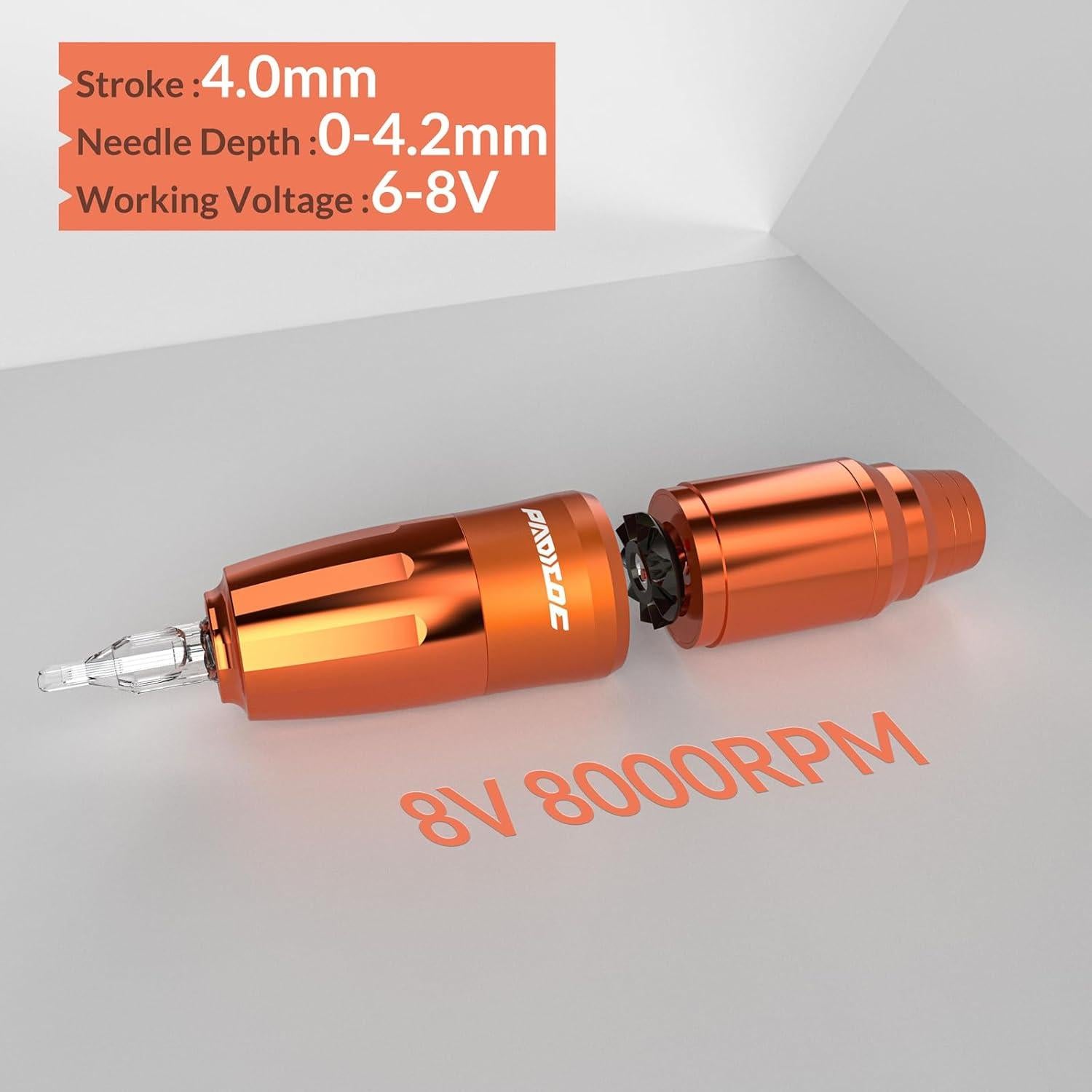 Kit de Tatuaje Inalámbrico Padieoe con Batería 1500mAh