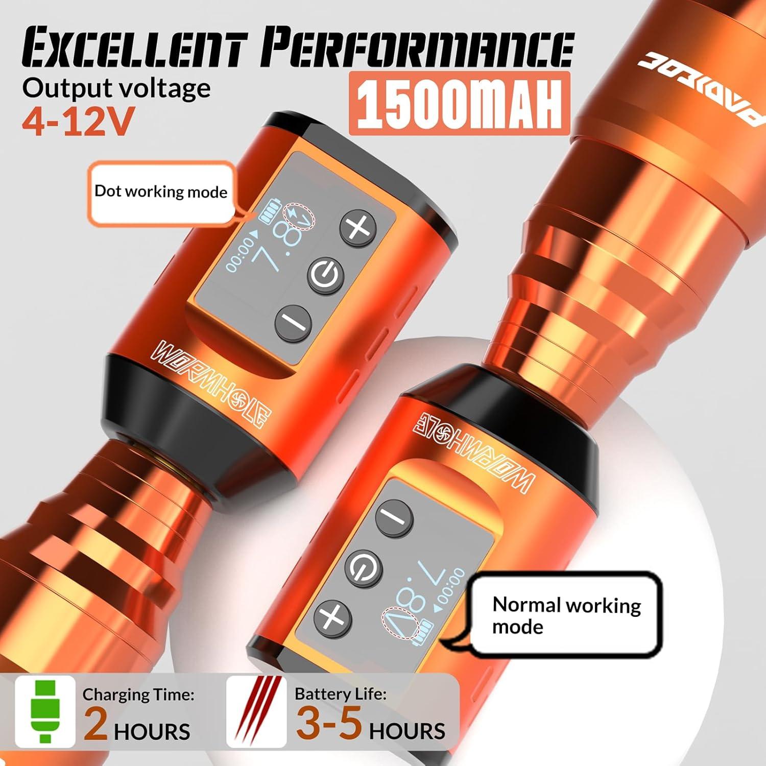 Kit de Tatuaje Inalámbrico Padieoe con Batería 1500mAh