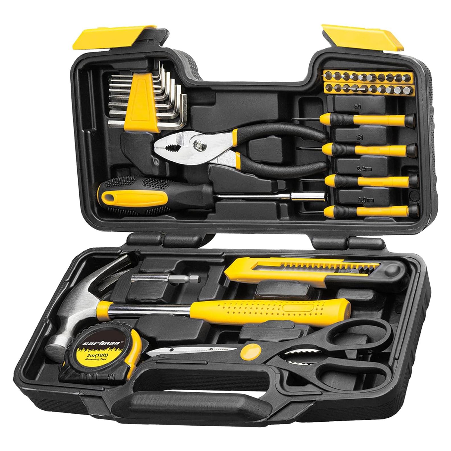 Kit de Herramientas Manuales CARTMAN 39 Piezas Amarillo