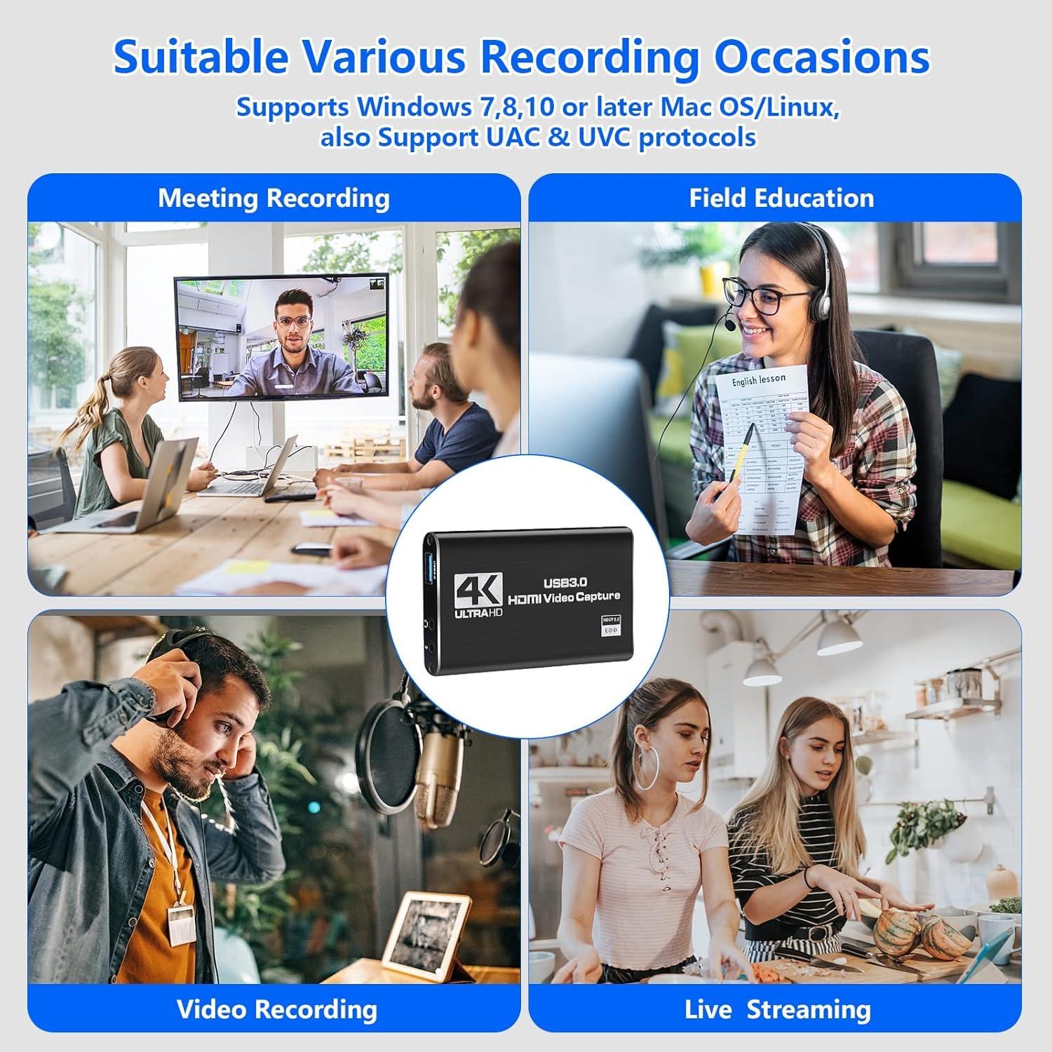 Tarjeta de Captura HDMI 4K Naivaunsin para Nintendo Switch