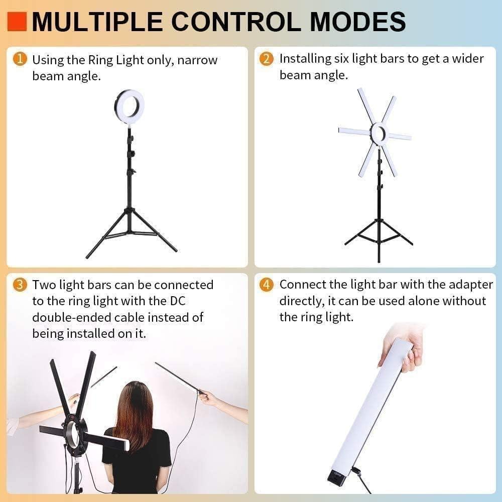 Kit de Luz de Anillo LED GVM 600S 90W Regulable 3200K-5600K