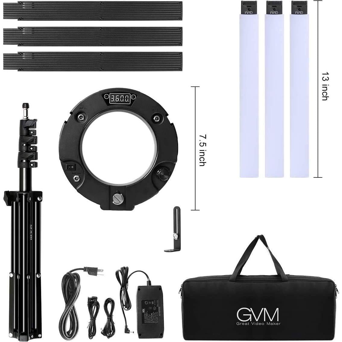 Kit de Luz de Anillo LED GVM 600S 90W Regulable 3200K-5600K