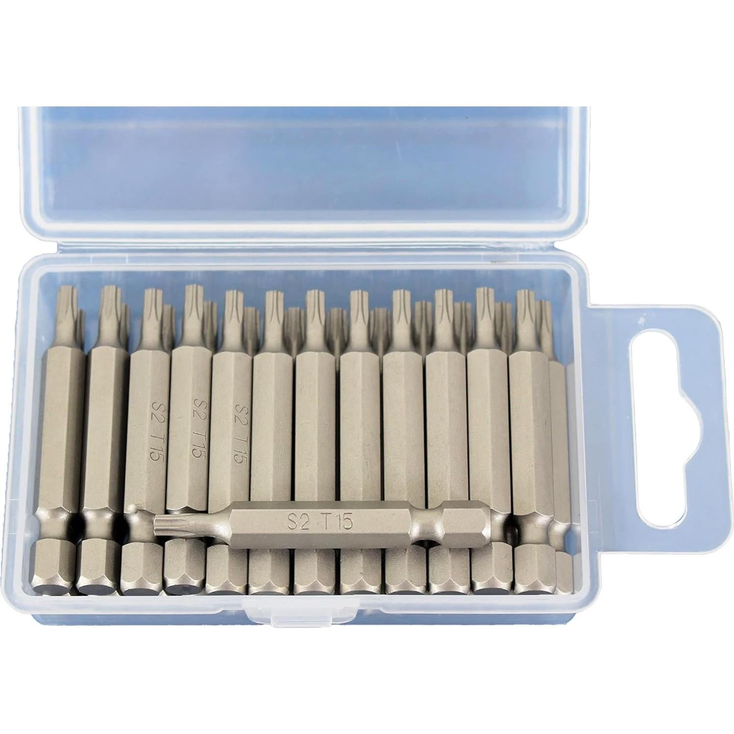 Juego de Puntas de Destornillador Torx T15 TEMO 25 Pcs Acero S2