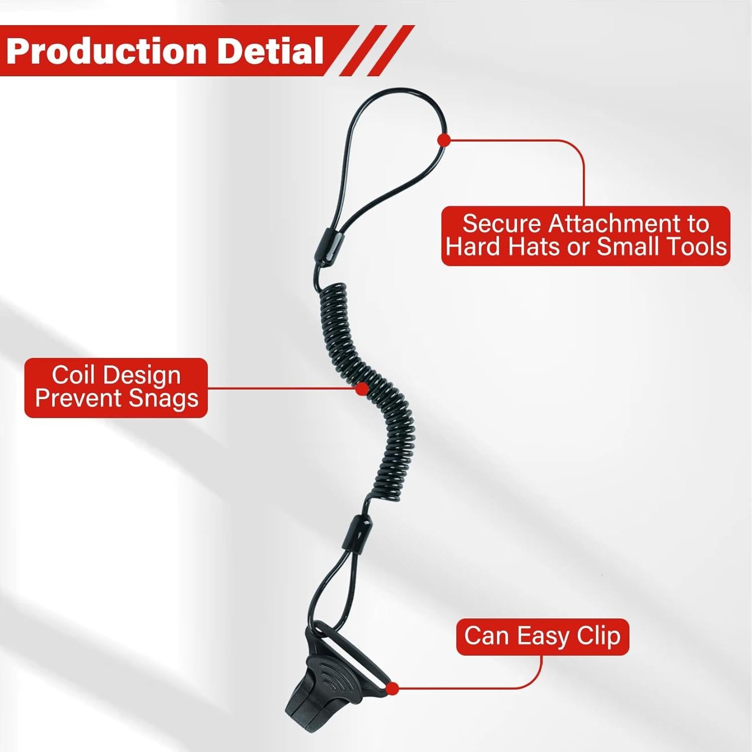 Lanyard Enrollado MELOTOUGH para Casco con Pinza 0,91 kg