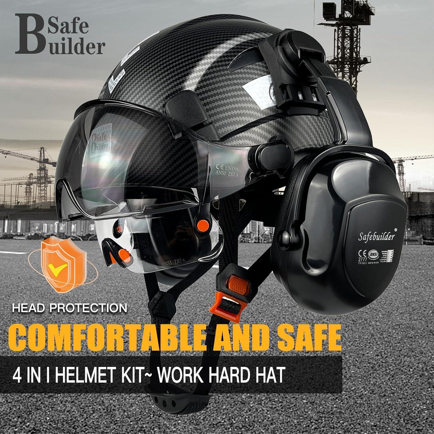 Casco de Seguridad SAFEBUILDER CR08 con Visera y Orejeras