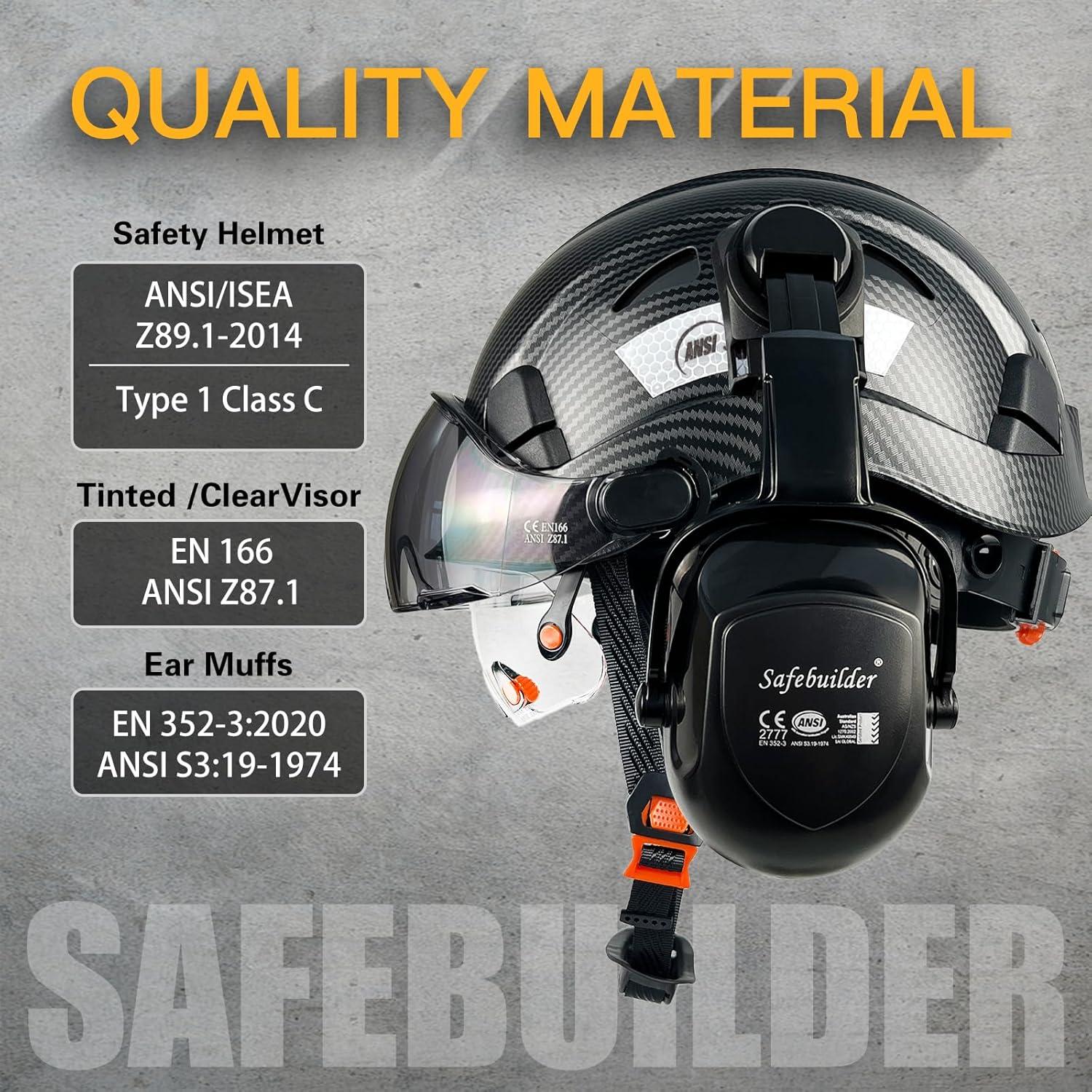 Casco de Seguridad SAFEBUILDER CR08 con Visera y Orejeras