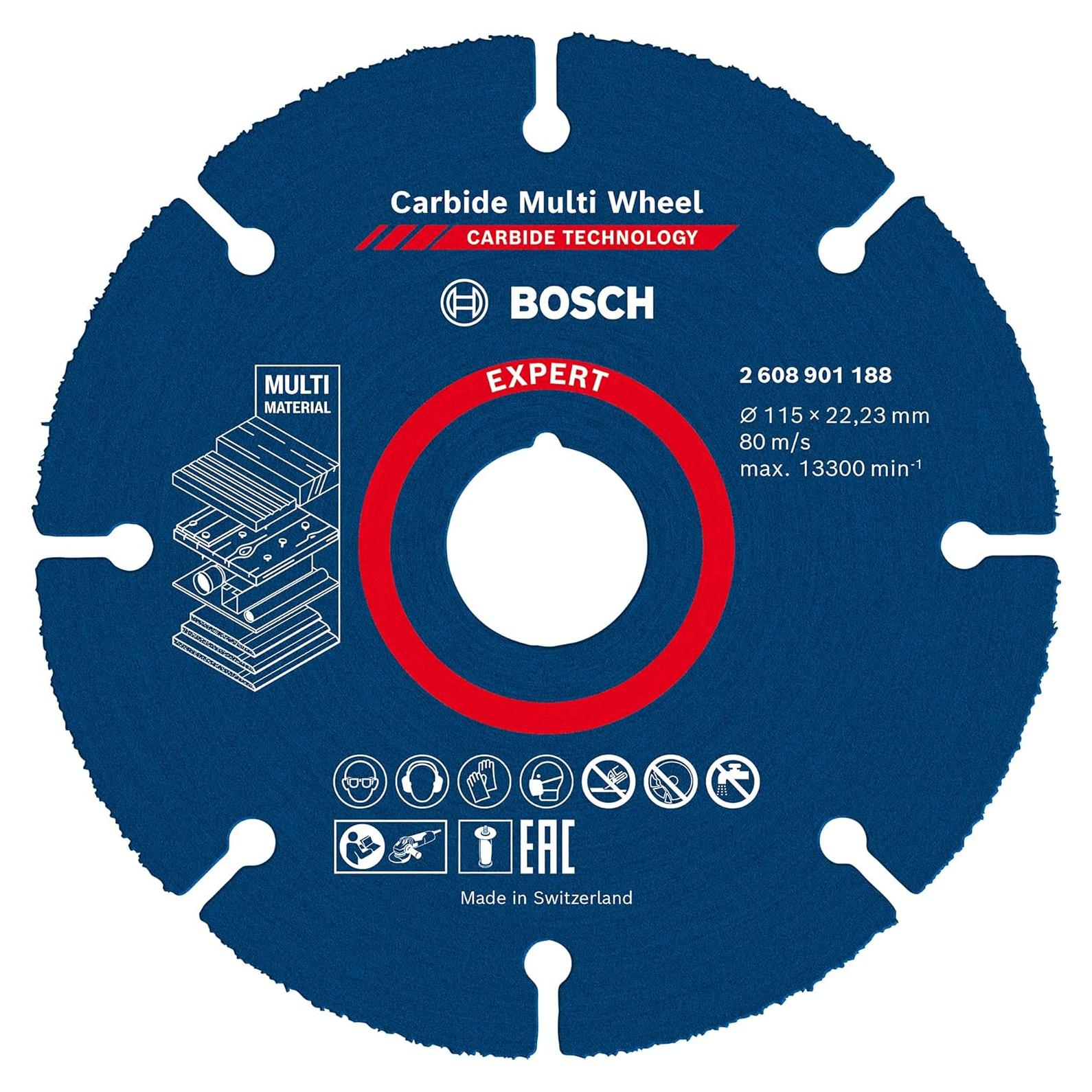 Bosch Professional 1x Expert Carbide Multi Wheel Cutting Disc (for Hardwood, Ø 115 mm, Accessories Small Angle Grinder)