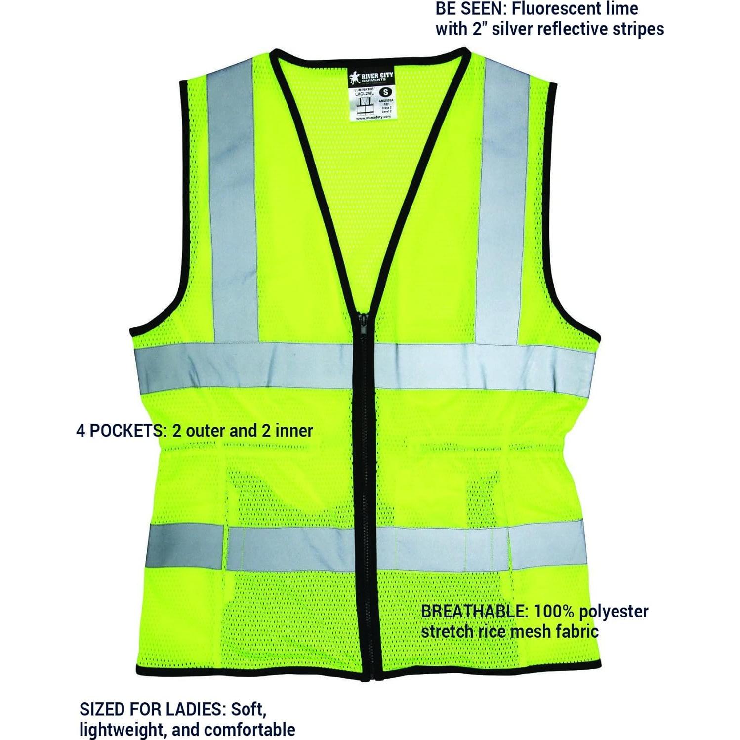 Chaleco de Seguridad MCR Safety LVCL2MLM Dama Lima Mediano