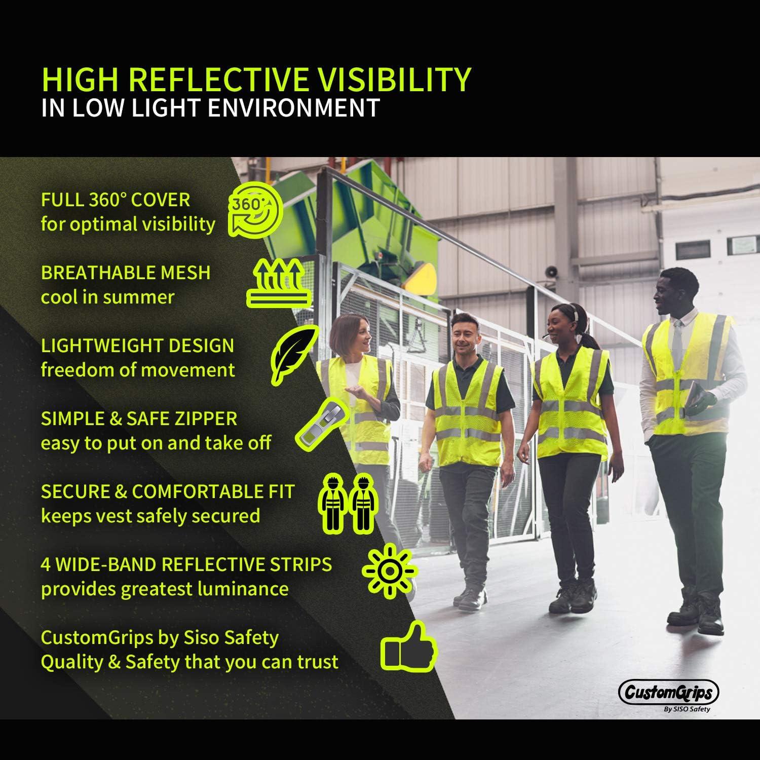 Chaleco de Seguridad SISO XXL Verde Neón Reflectante