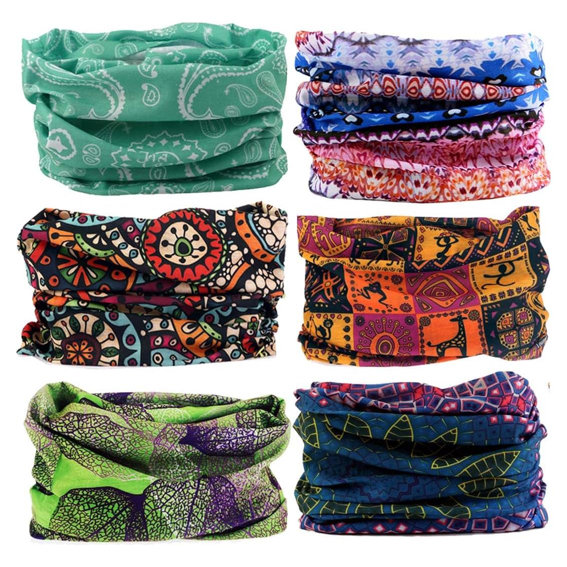 Bufanda Gaiter Cuello 6 Piezas Boho Accesorios Unisex