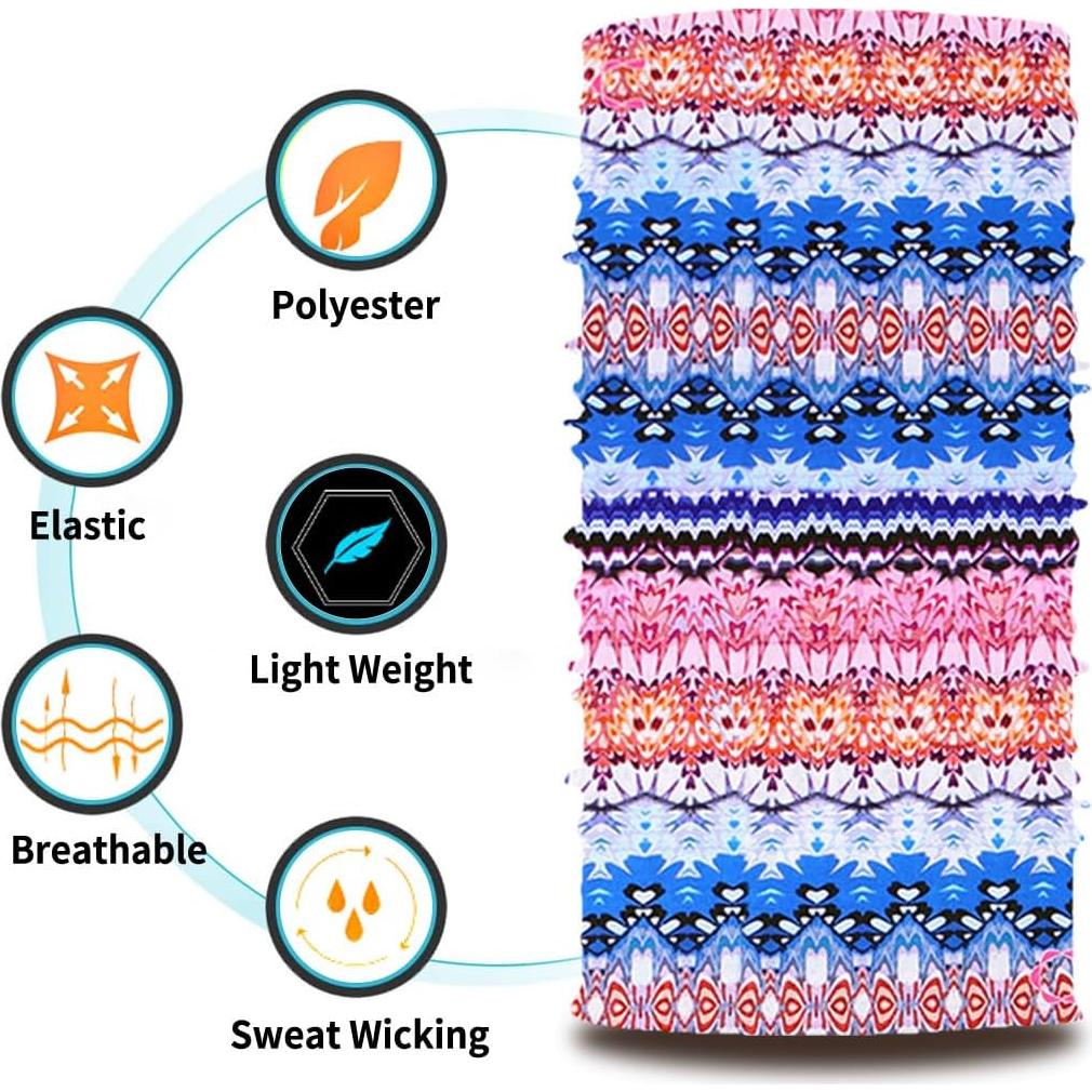 Bufanda Gaiter Cuello 6 Piezas Boho Accesorios Unisex