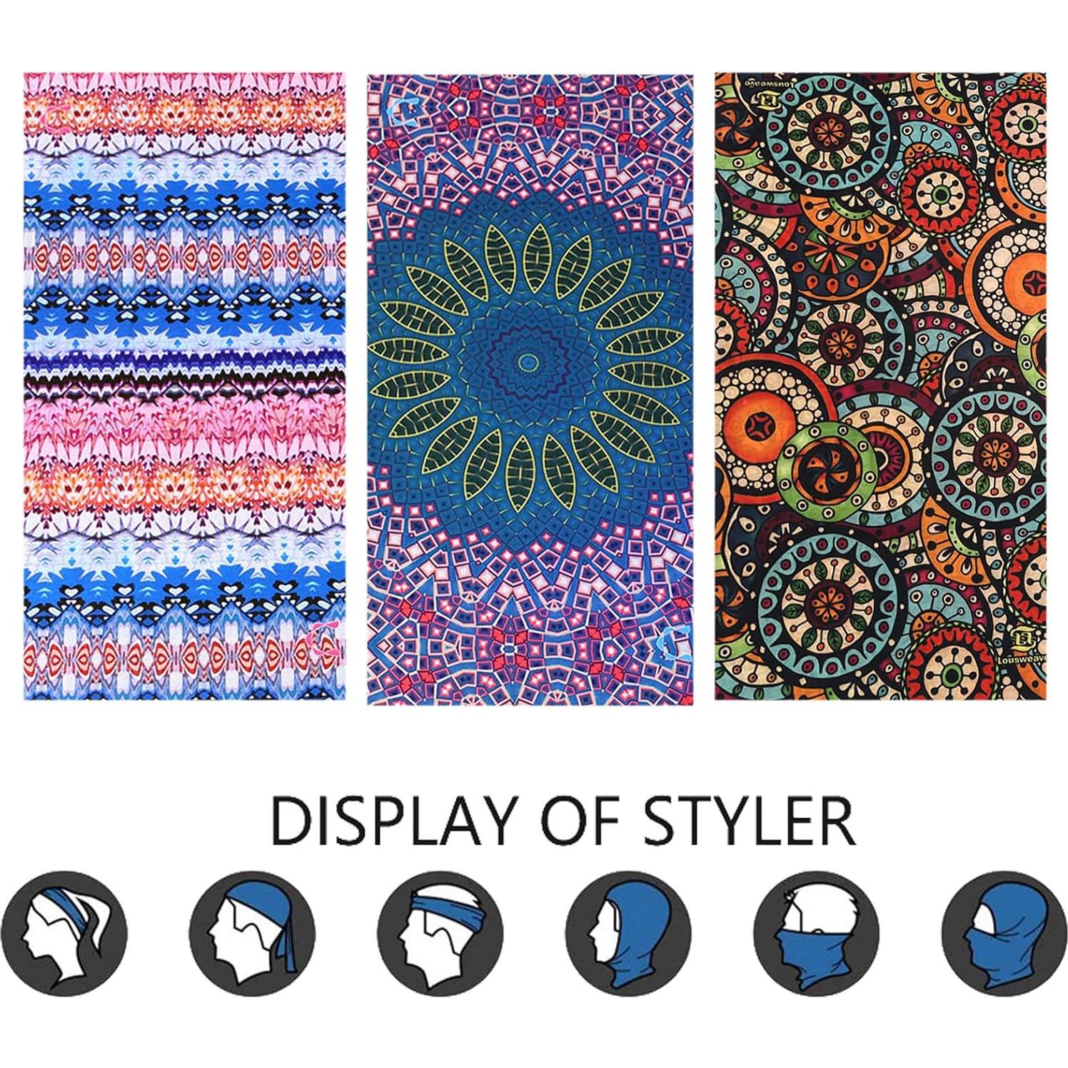 Bufanda Gaiter Cuello 6 Piezas Boho Accesorios Unisex