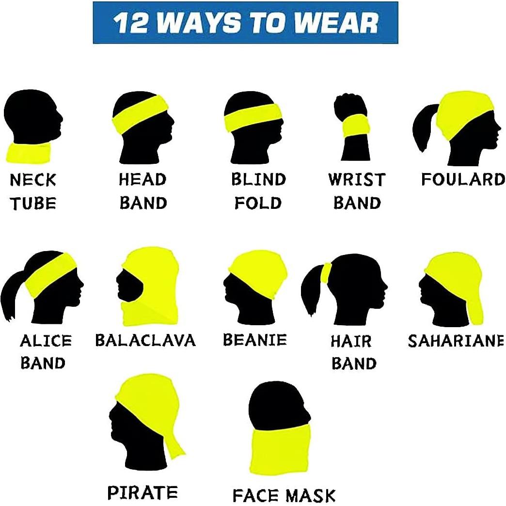 Bufanda Gaiter Cuello 6 Piezas Boho Accesorios Unisex