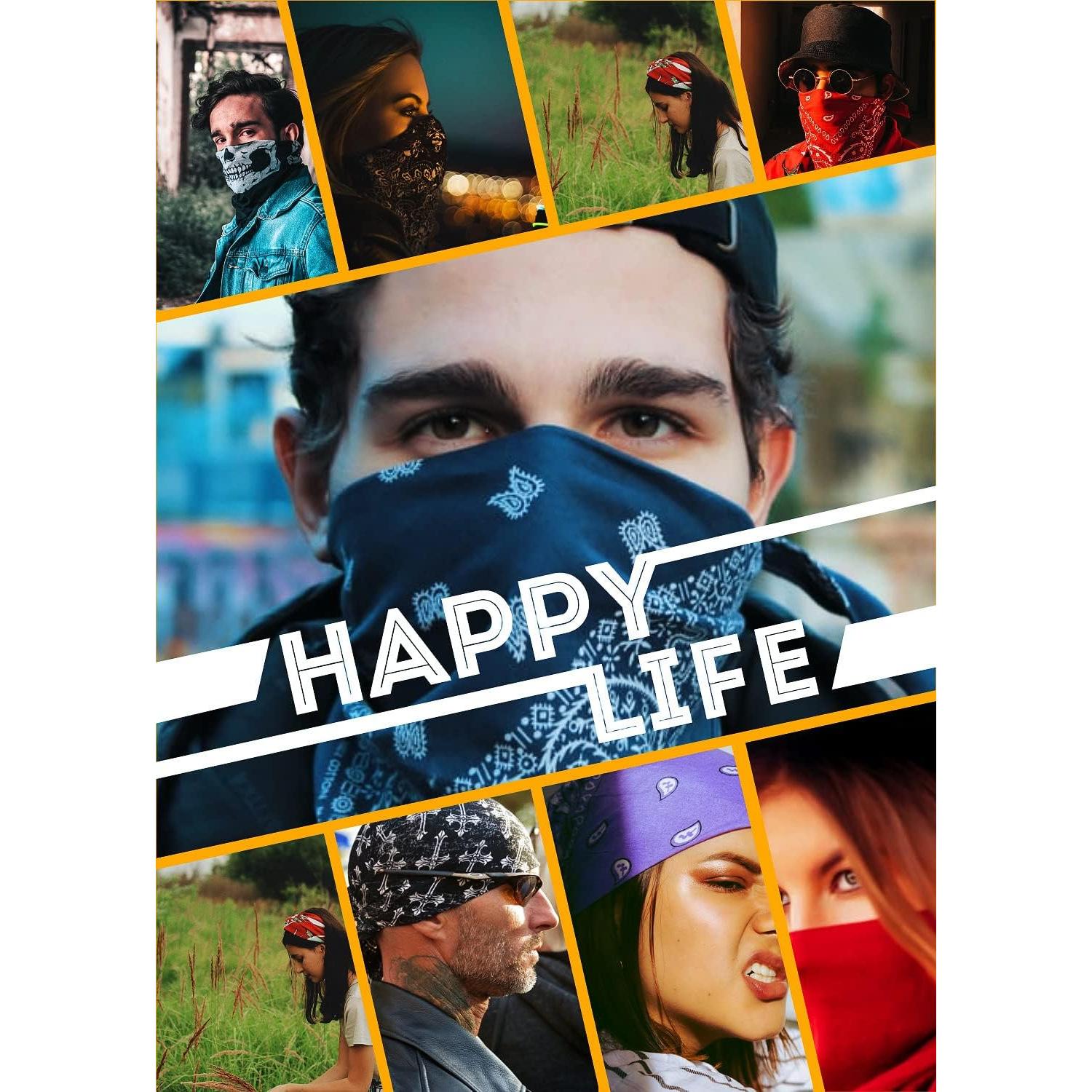 Bufanda Gaiter Cuello 6 Piezas Boho Accesorios Unisex