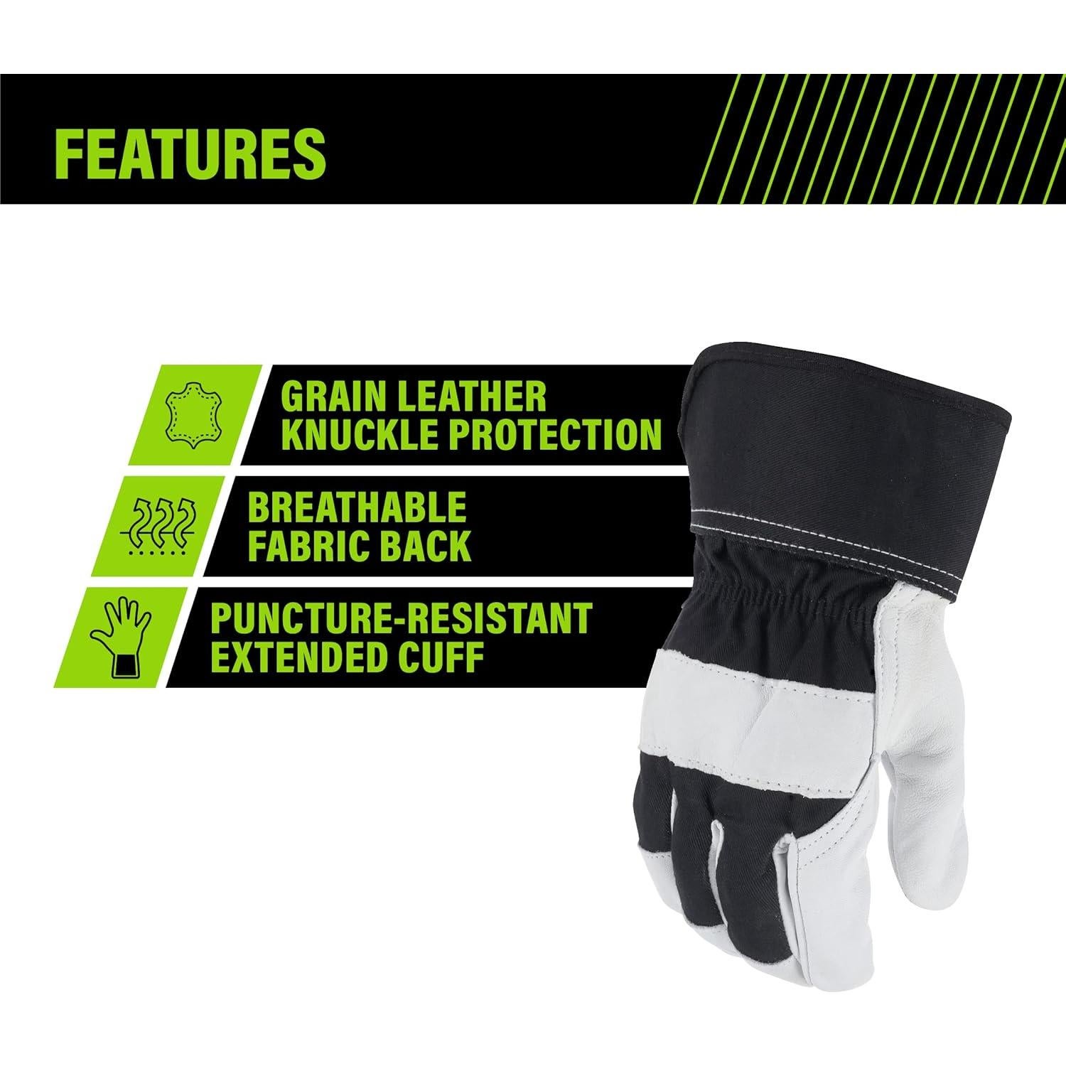 Guantes de trabajo AWP X-Large cuero de cabra y algodón