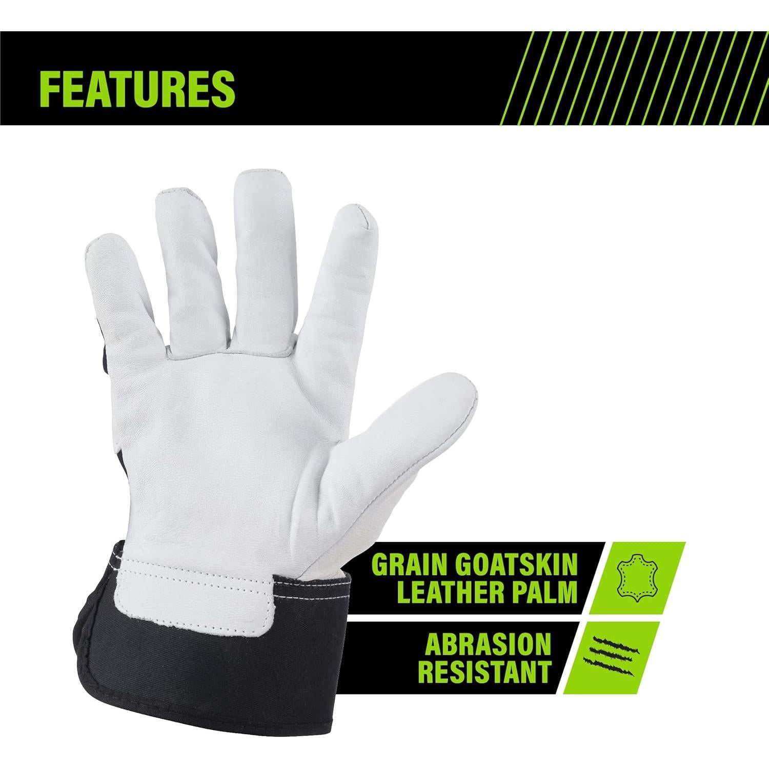 Guantes de trabajo AWP X-Large cuero de cabra y algodón