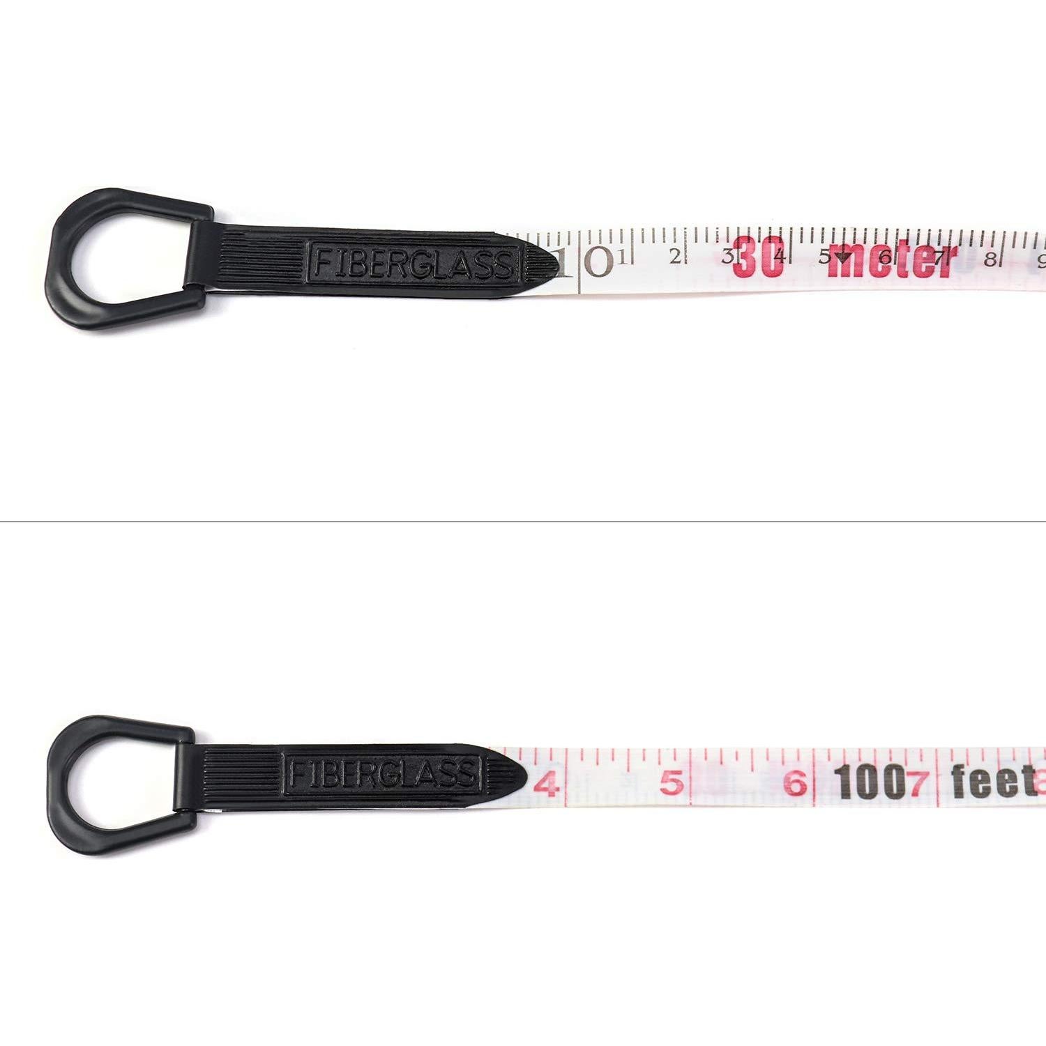 Cinta Métrica QWORK 30m Doble Cara Fibra de Vidrio Naranja