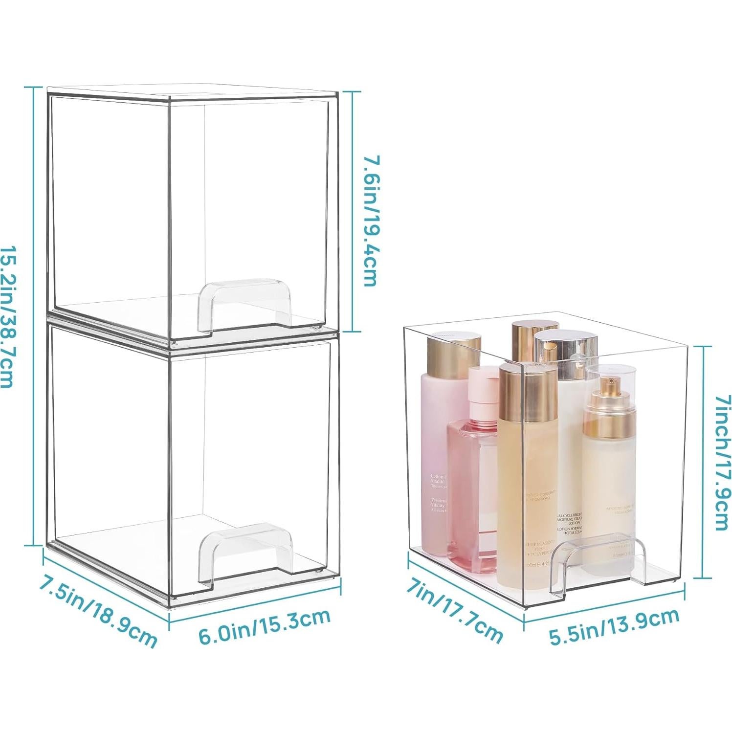 Cajones de Almacenamiento Apilables Vtopmart 2 Paquete 19.3x15.2x19.3 cm