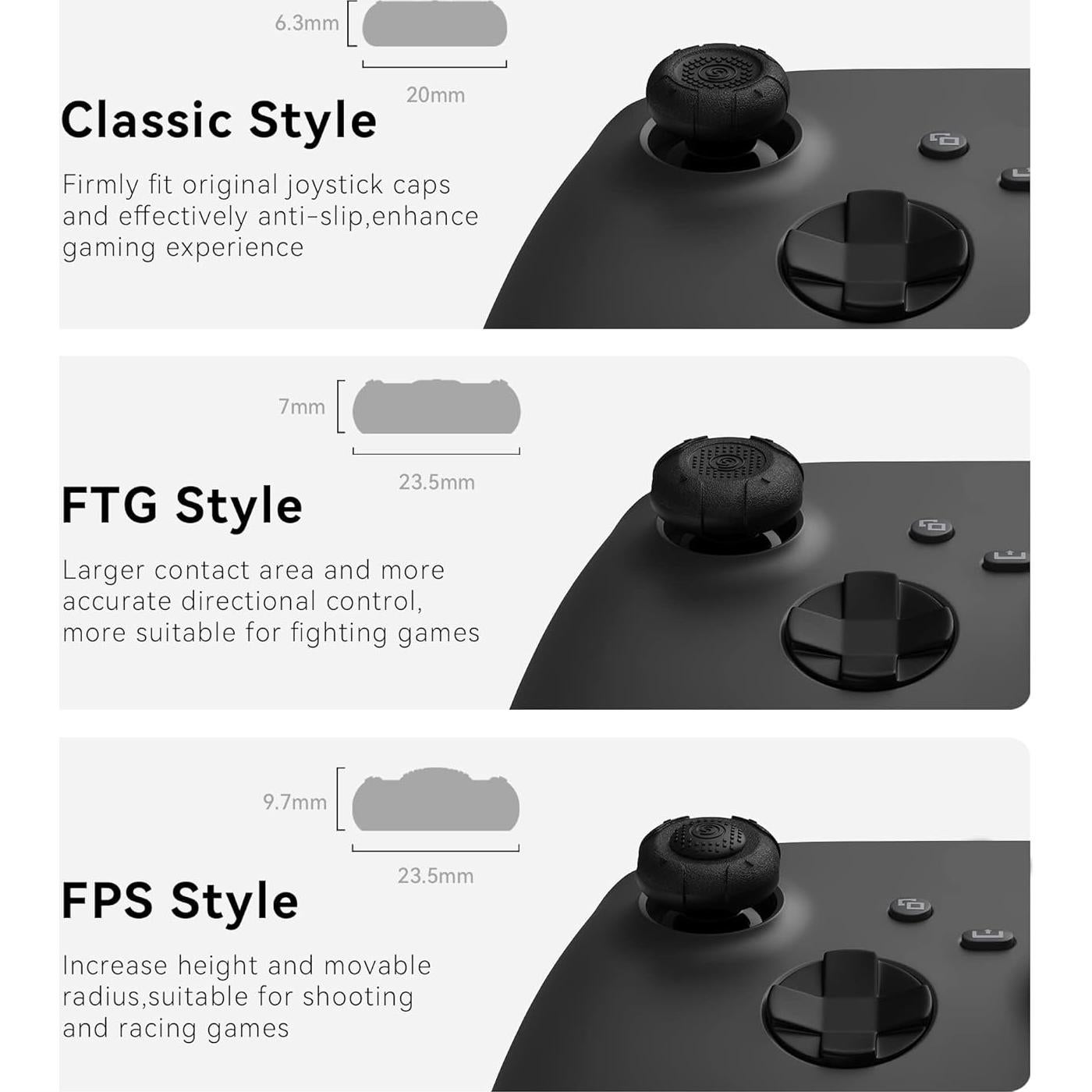 Tapas de Agarre GeekShare para Controlador Xbox One/SX - 6 Piezas